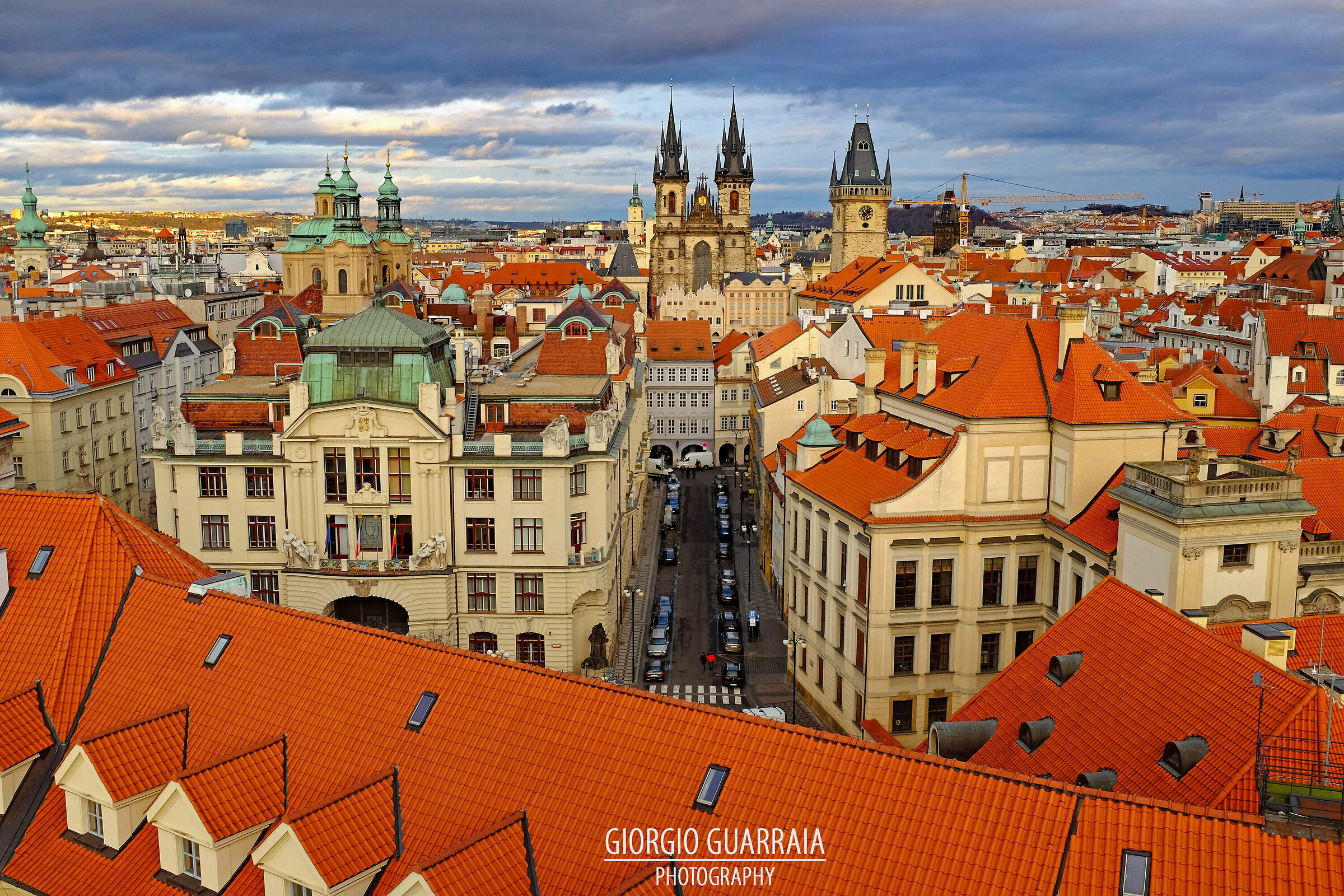 Above the rooftops of Prague...