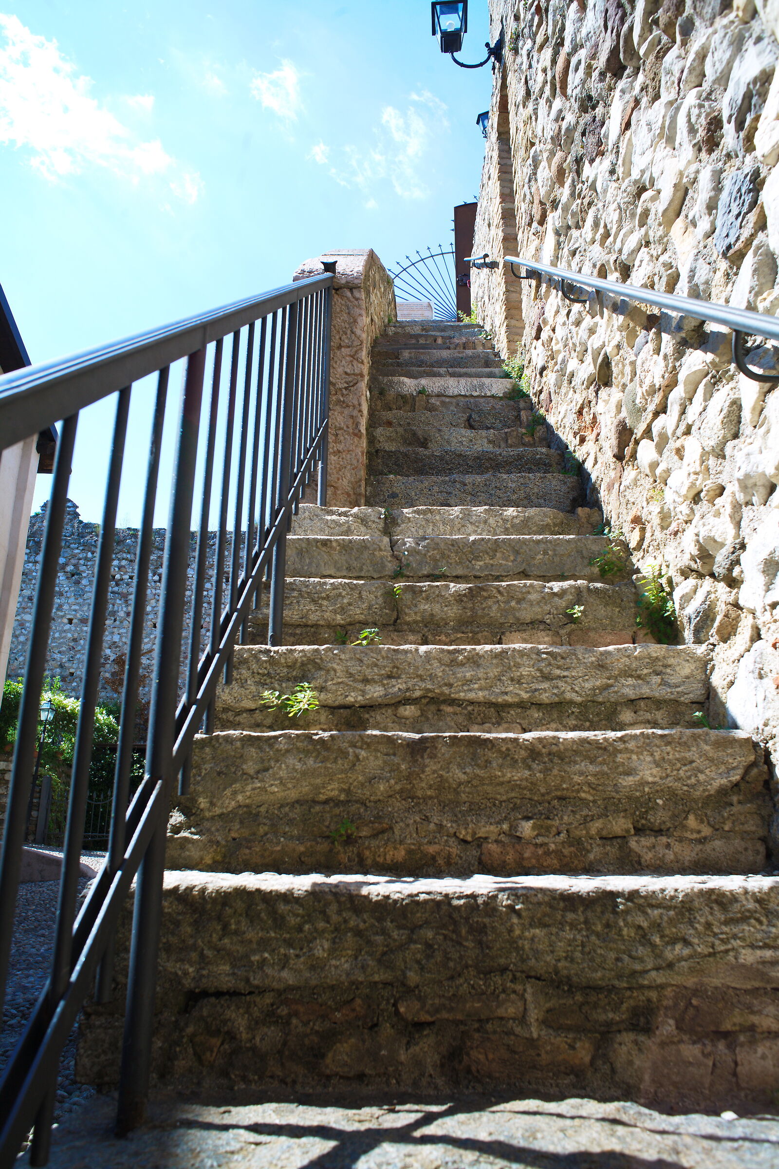 The staircase to the Padenghe Castle tower...