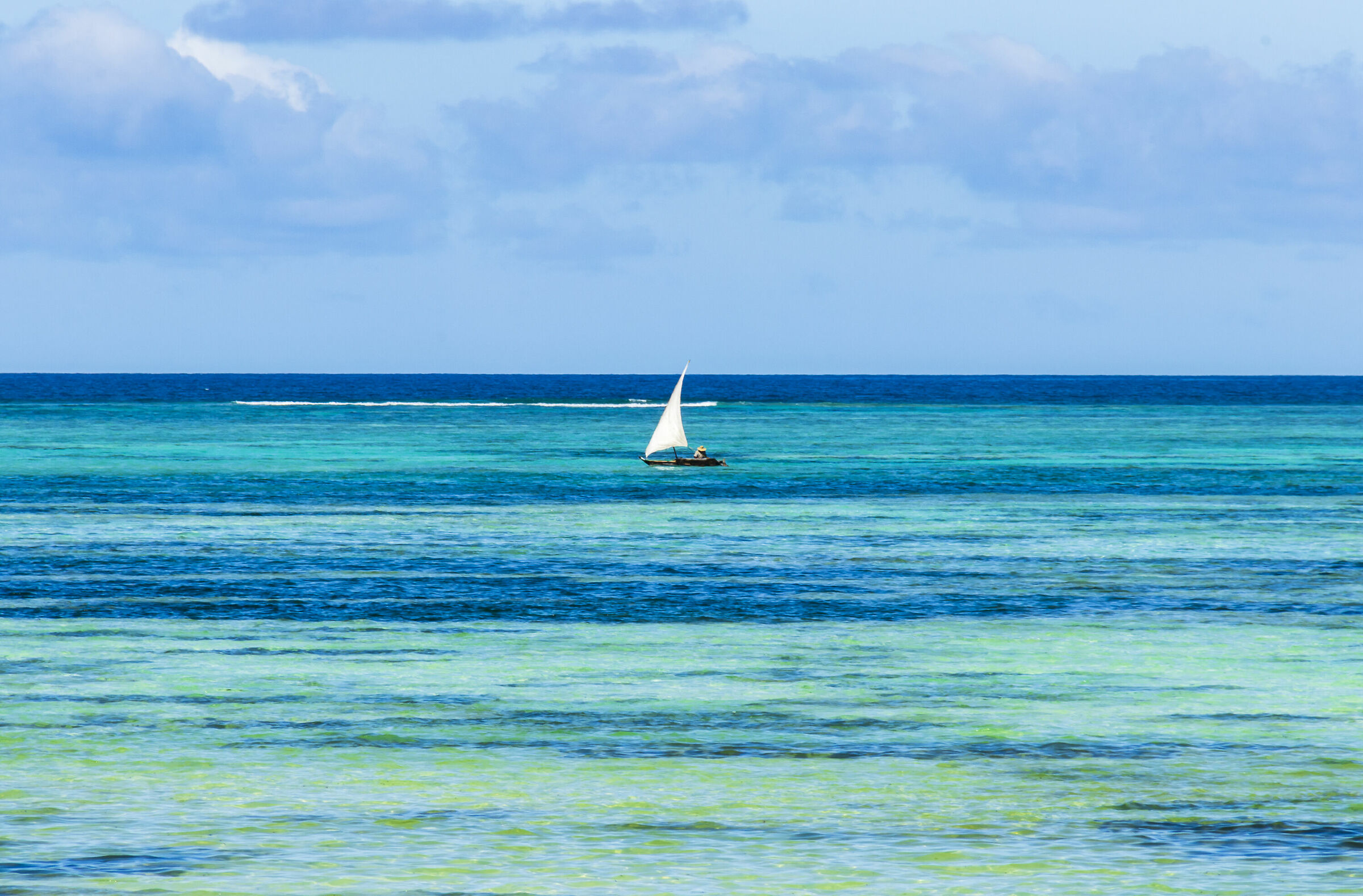 The colours of the sea in Zanzibar...