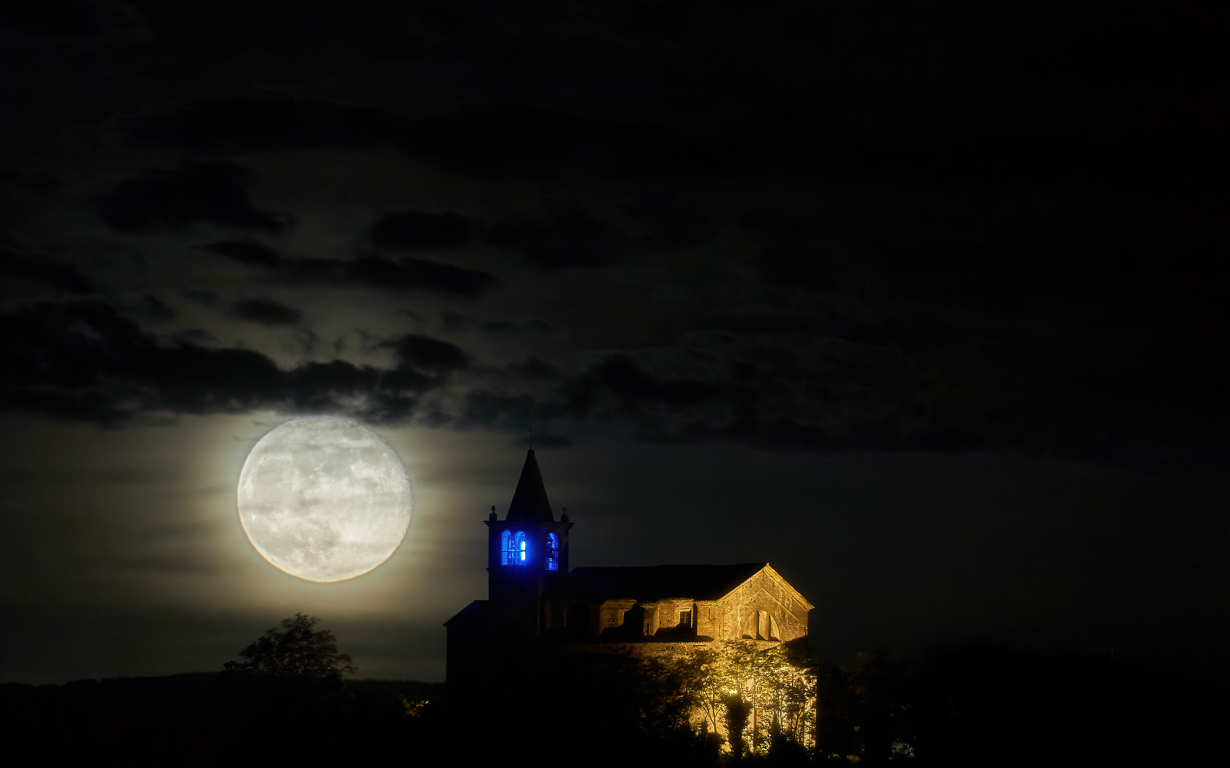 Moon and church...