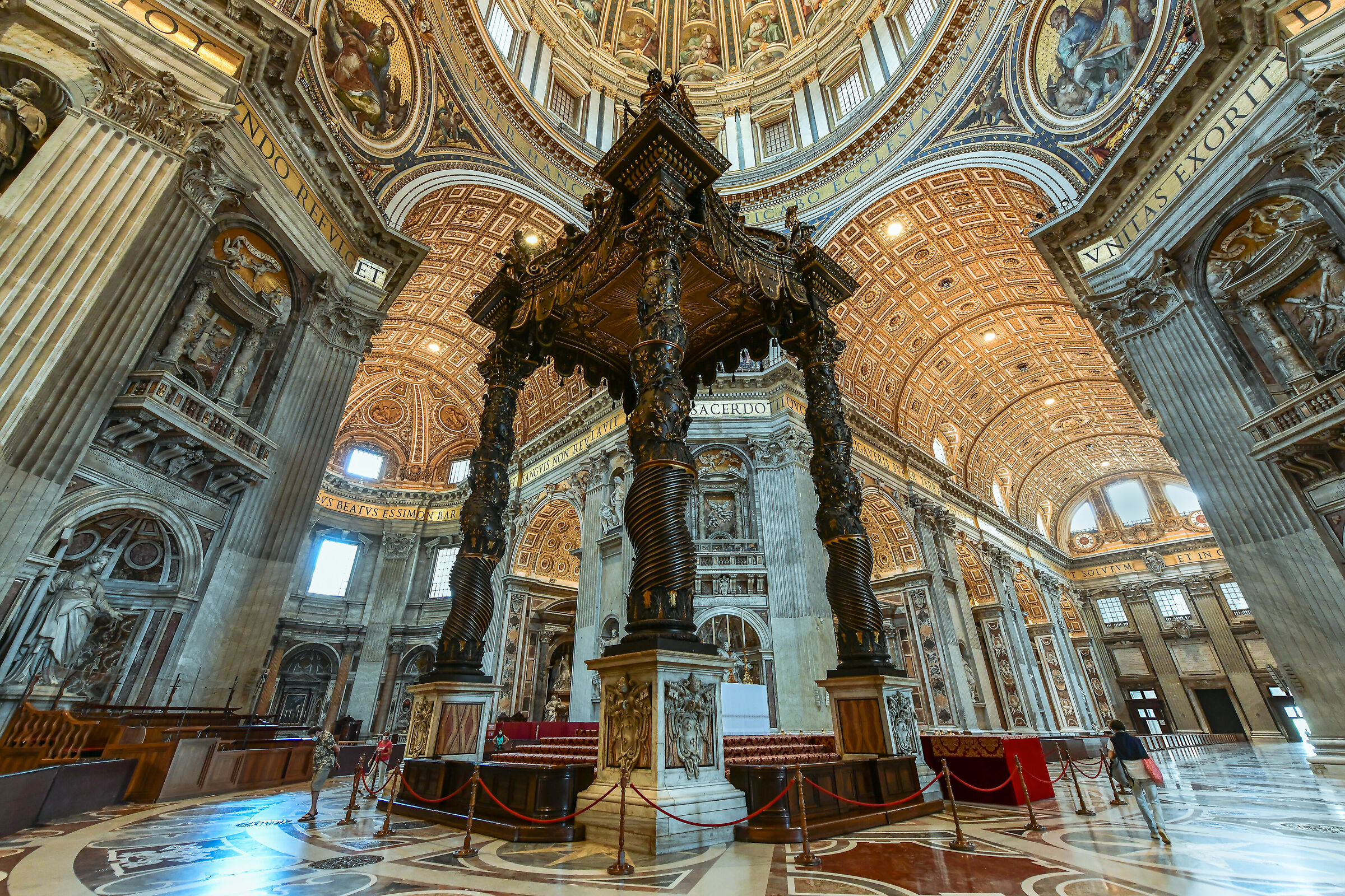 Covid 19-Rome deserted, Inner St. Peter's Basilica...