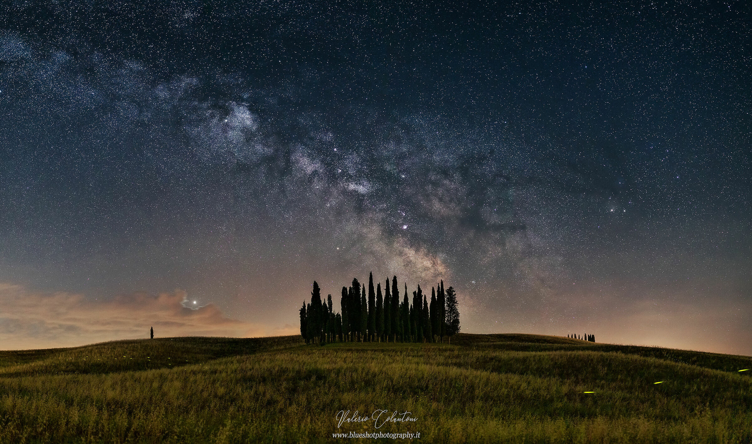 Milky way and fireflies in Val d'Orcia......