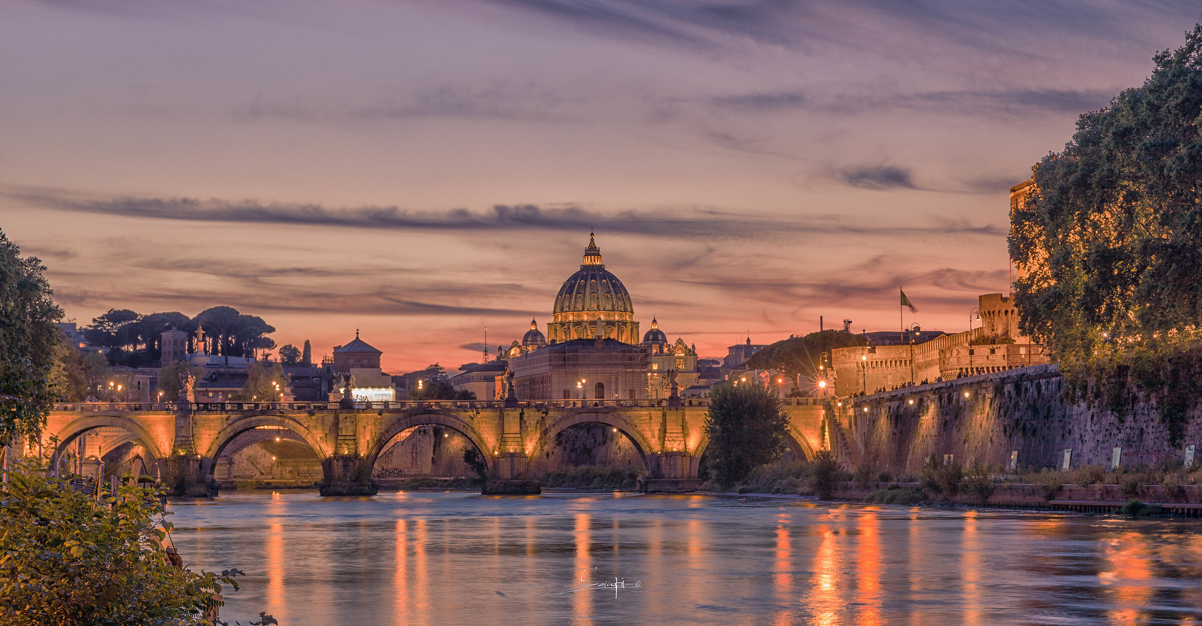 St. Peter's Basilica and St. Angel's Bridge...