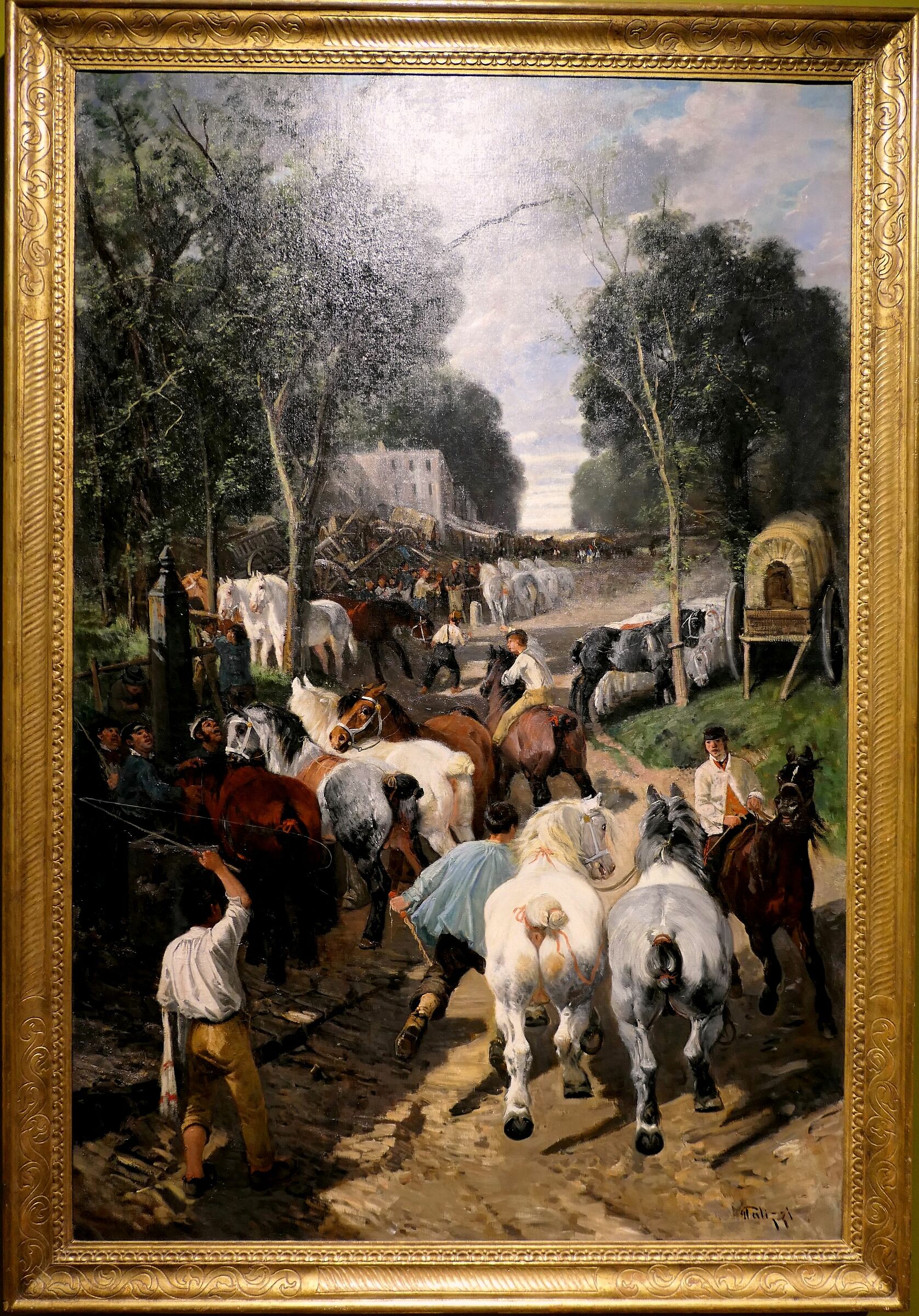 Giuseppe Palizzi "Il Mercato dei Cavalli"...
