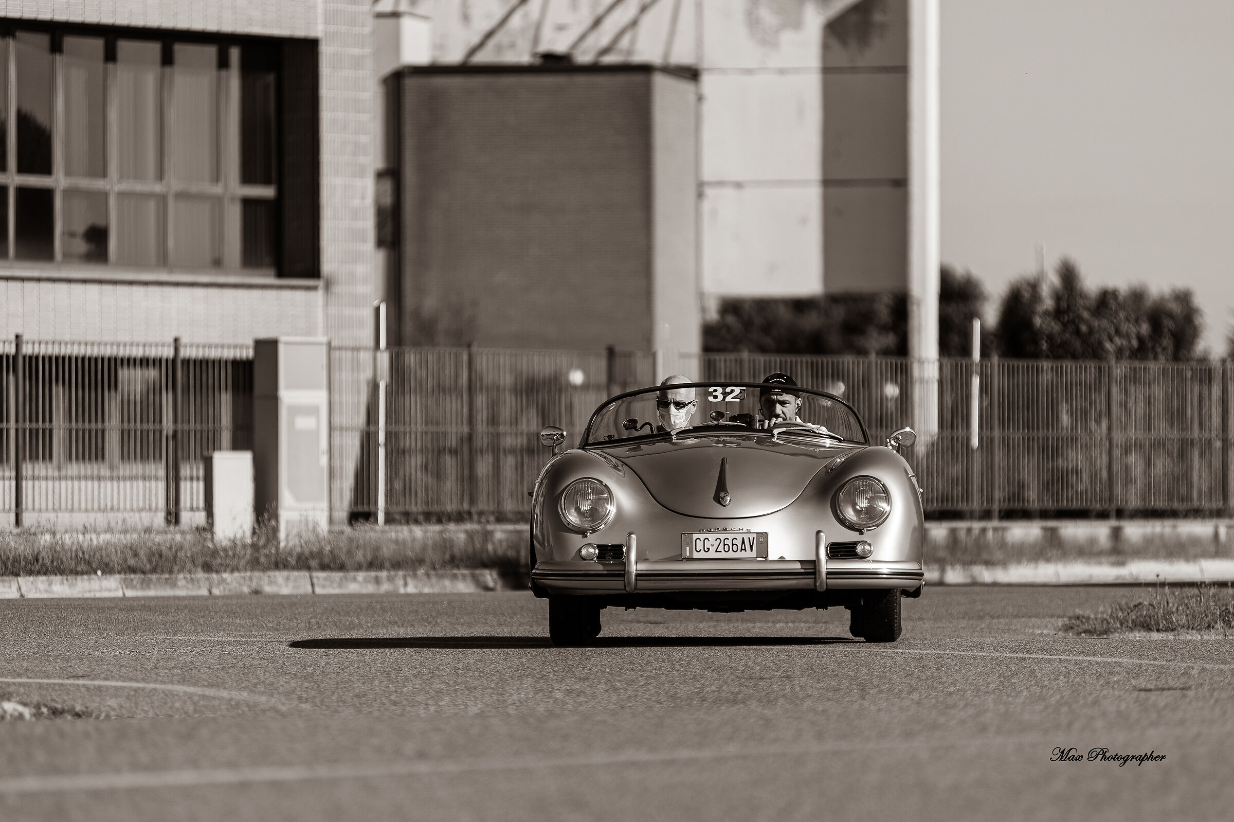 Porsche Speedster on the road - vintage photo...