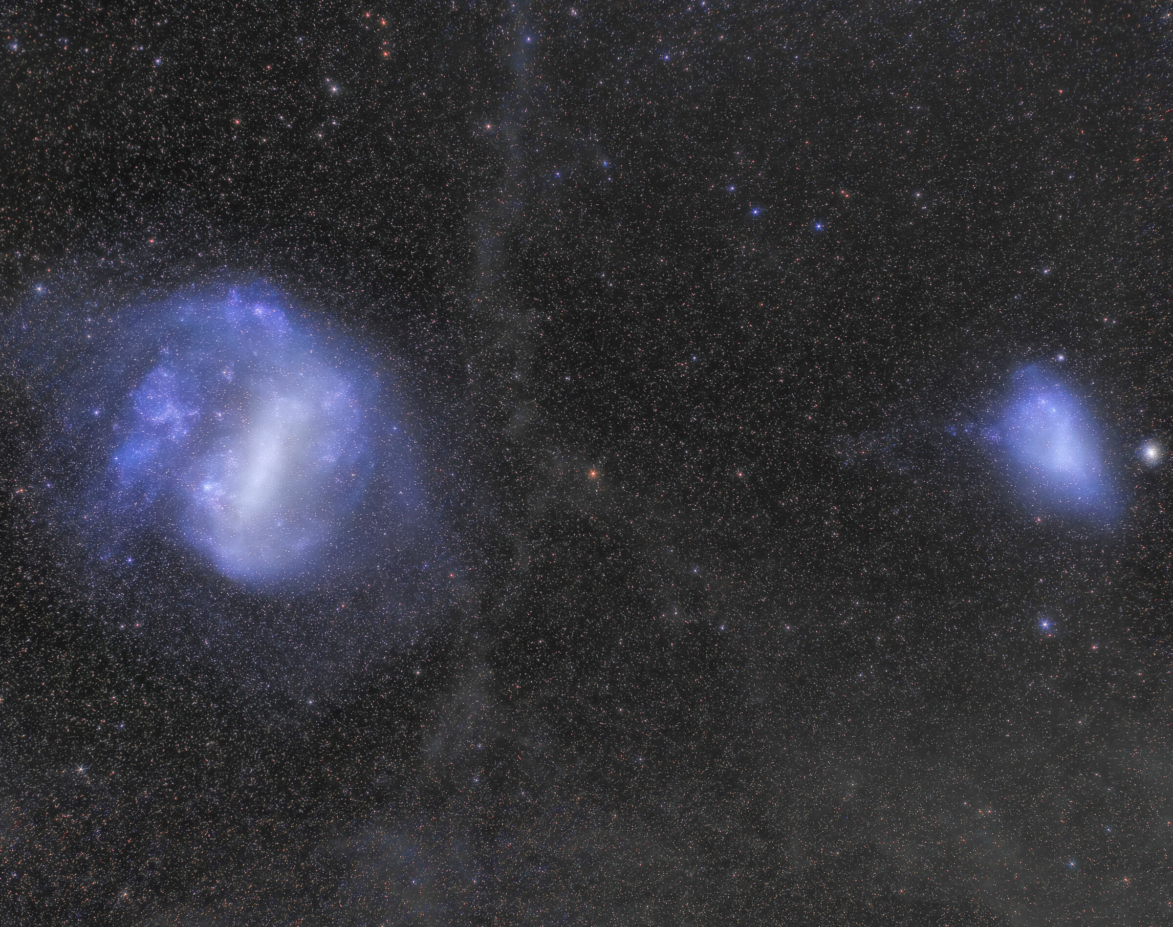 The magellan clouds and galactic cirri...