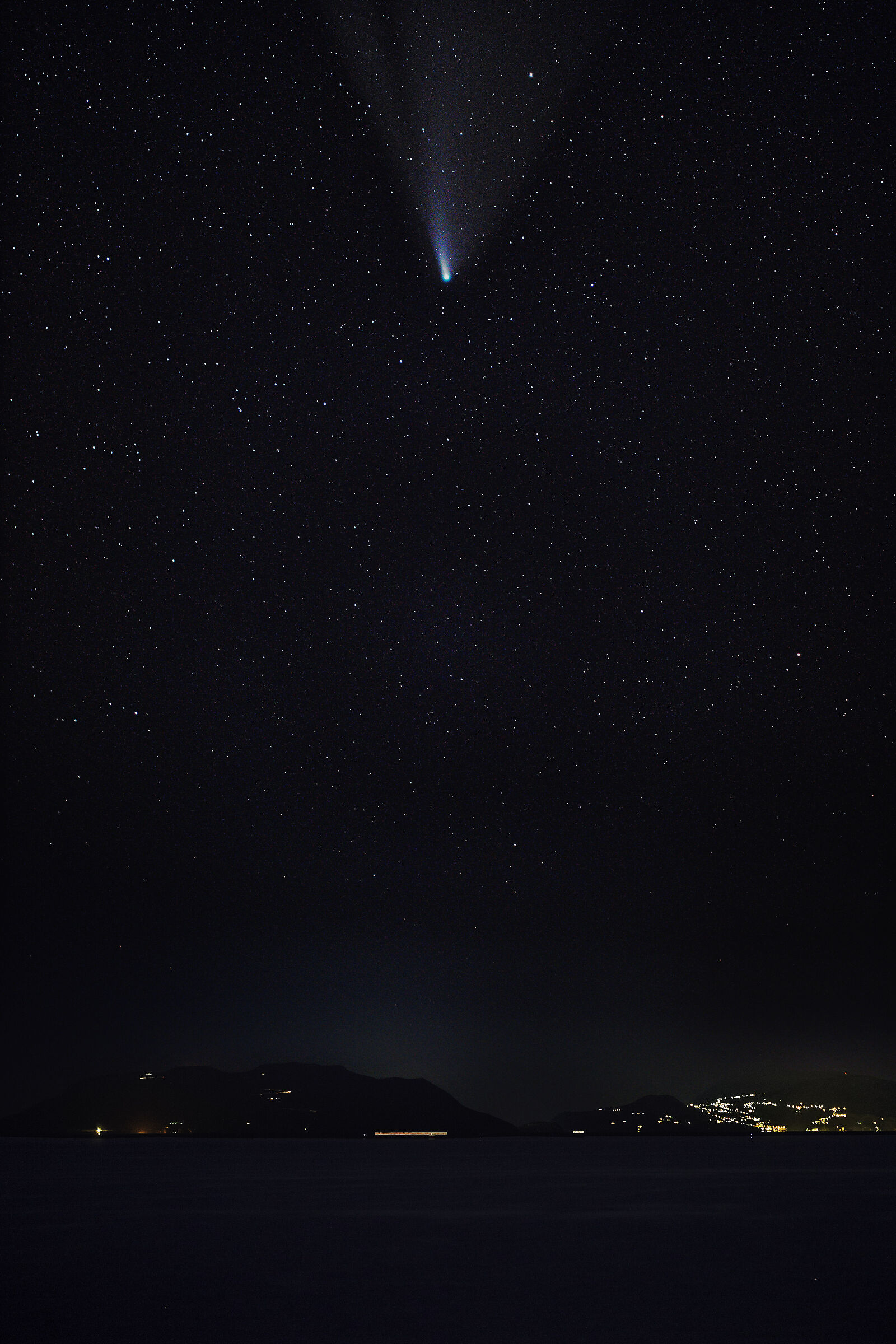 Comet Neowise over the Aeolian Islands...