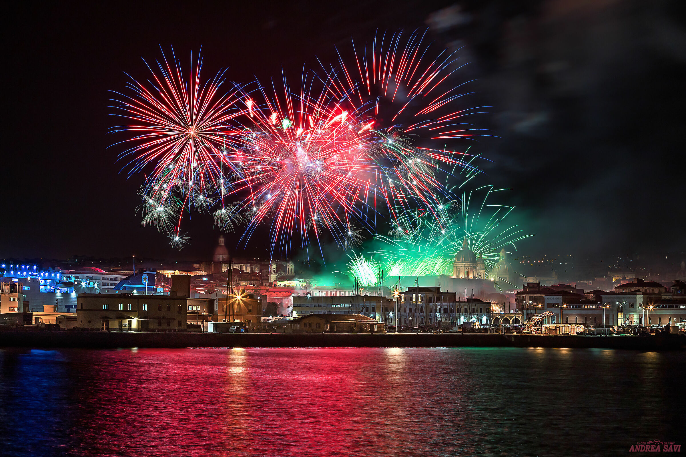 S.Agata - fireworks from the port 1...