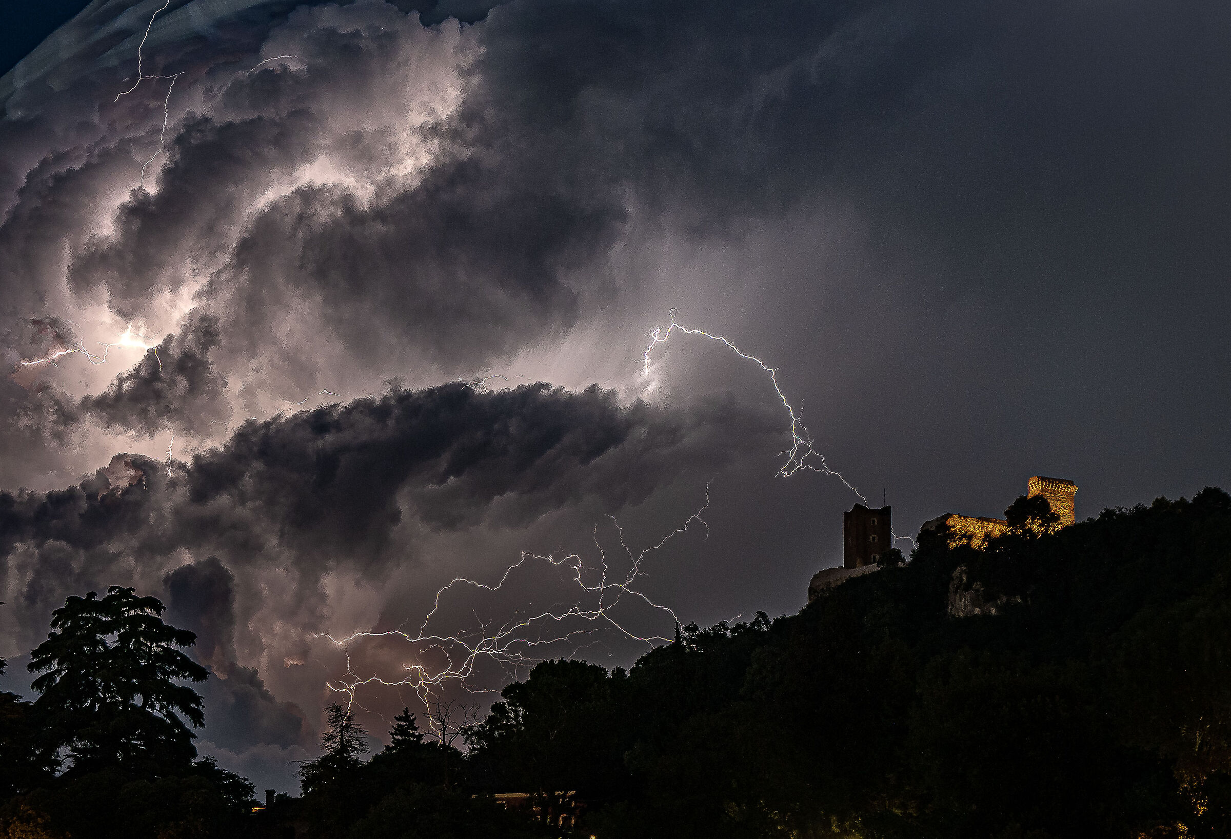 lightning strikes on the castle...
