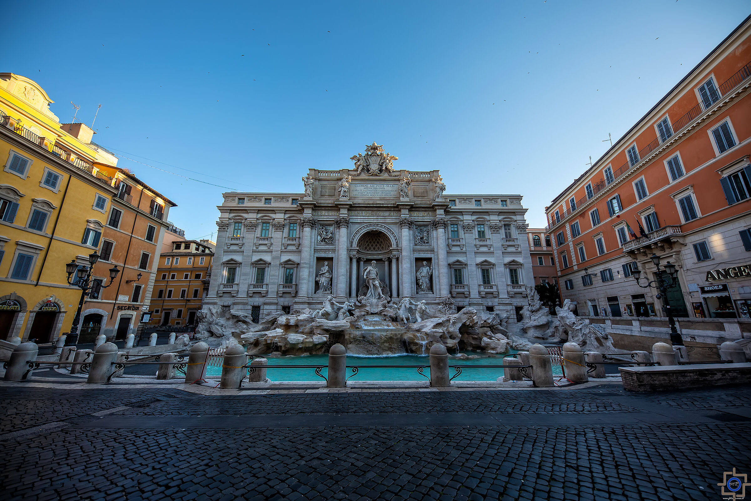 Deserted Rome Trevi Fountain...