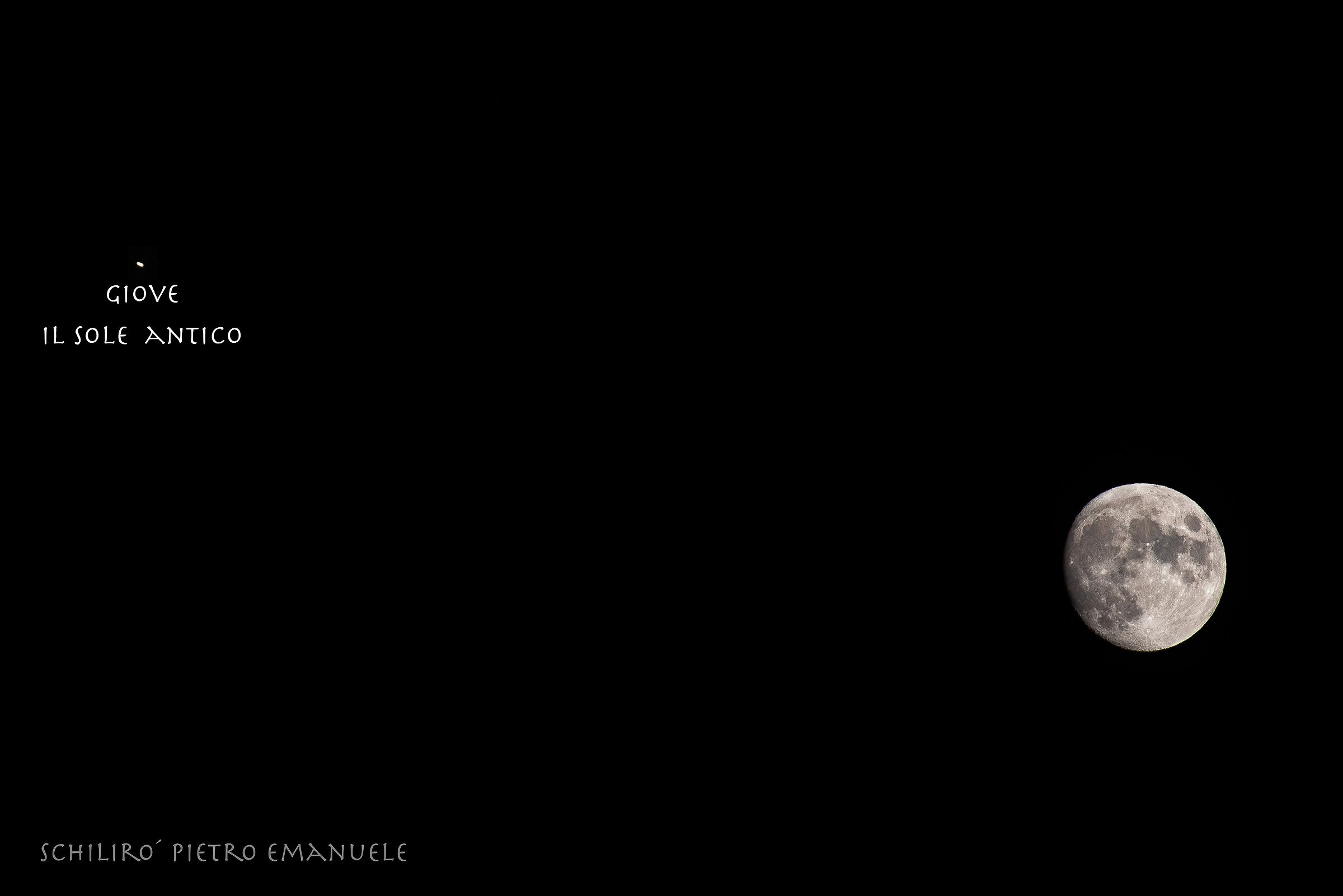 Luna e Giove a 300 mm...