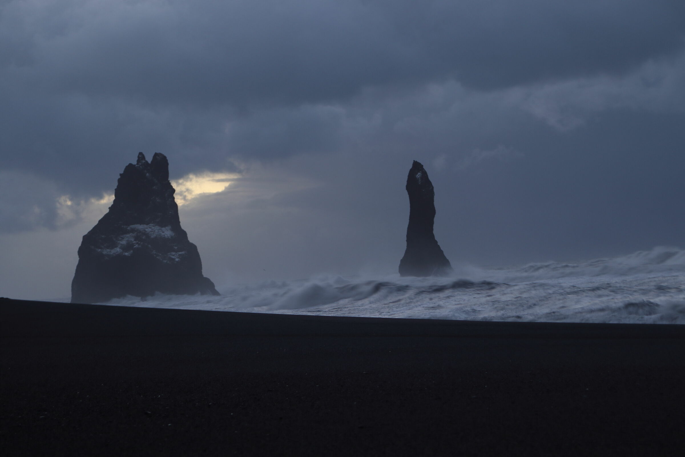 The Black Beach and the Ocean - Iceland...