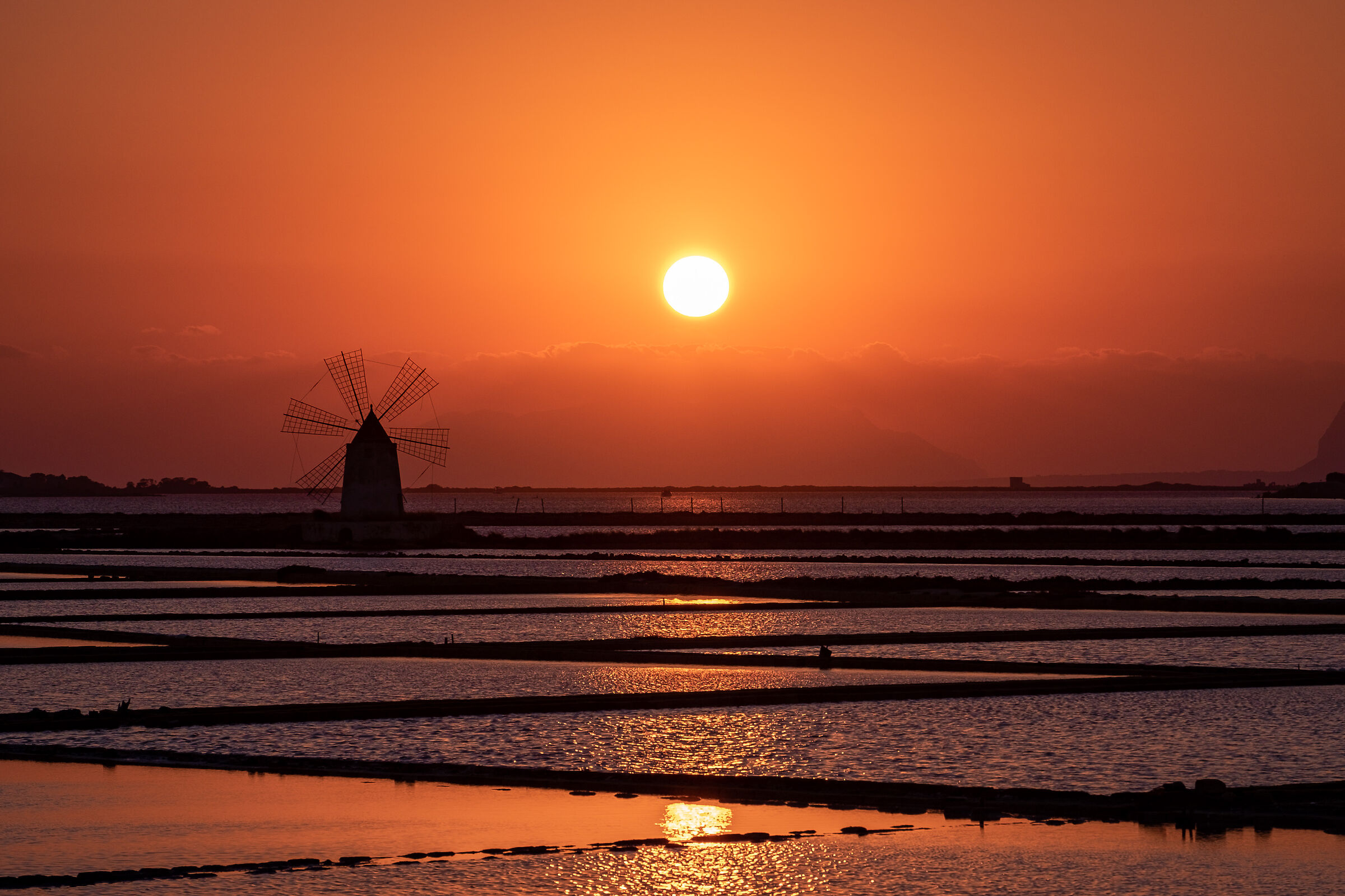 Marsala salt flats at sunset...