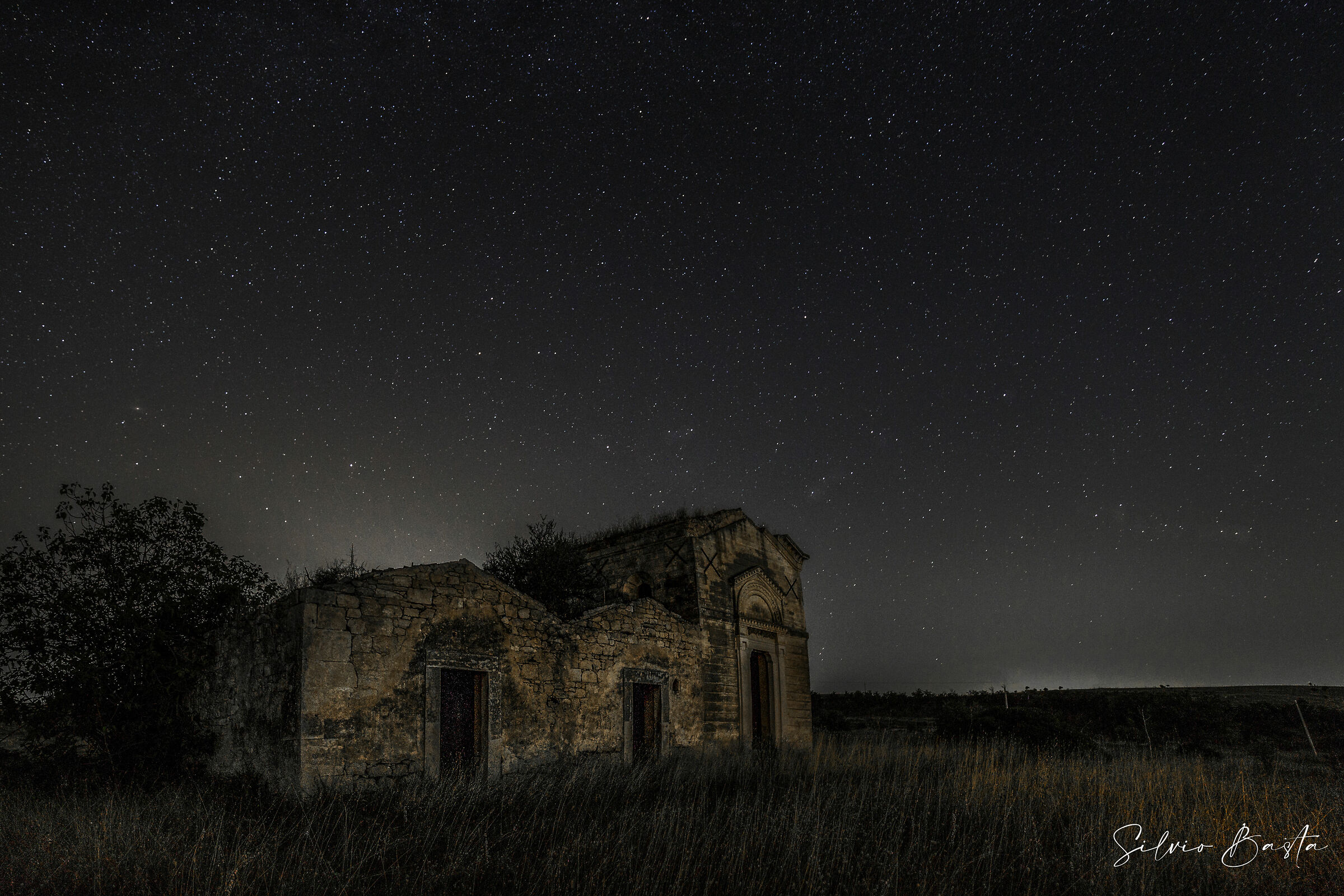 the stars on abandoned church ...