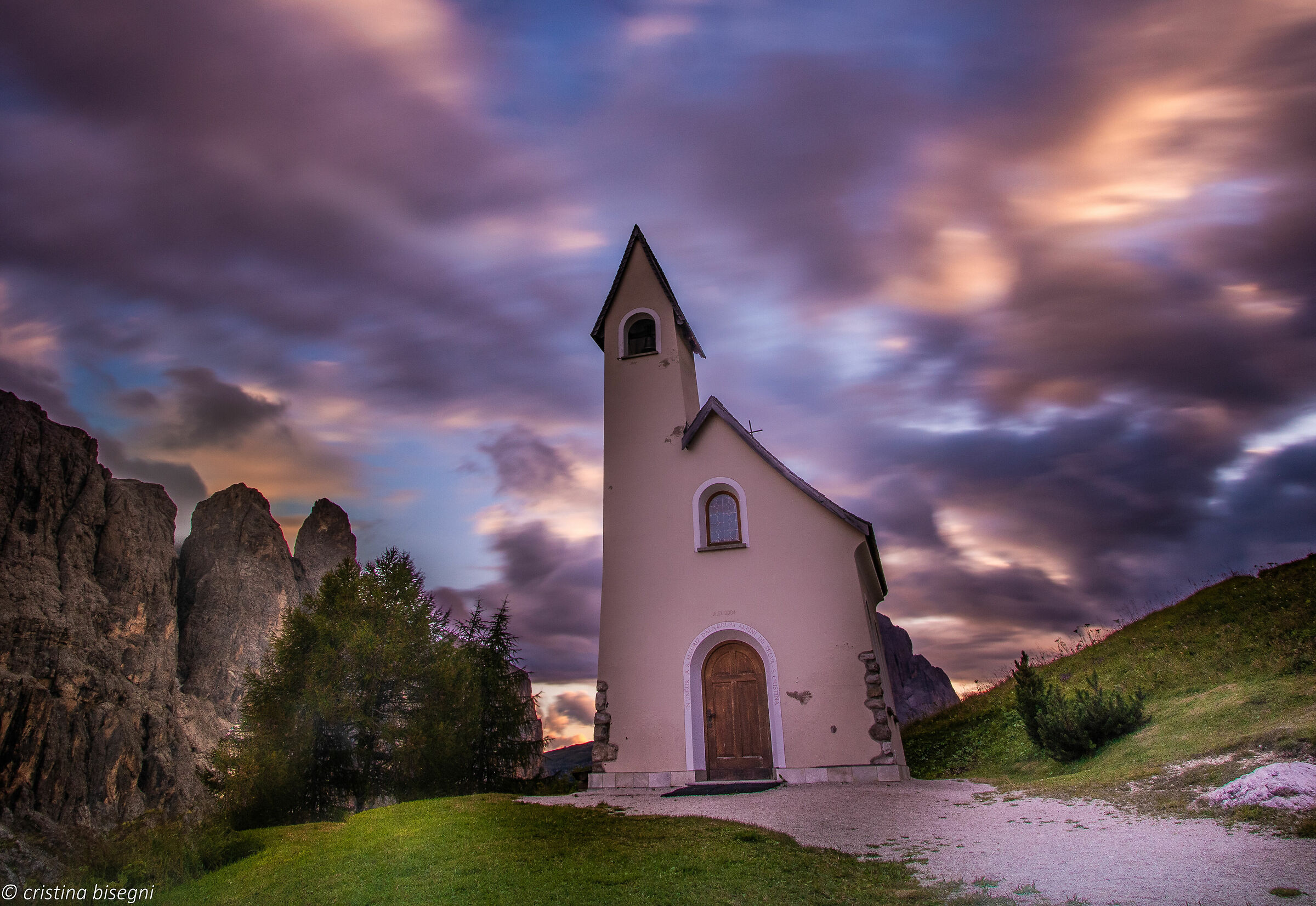 Alpine Chapel at Passo Gardena...