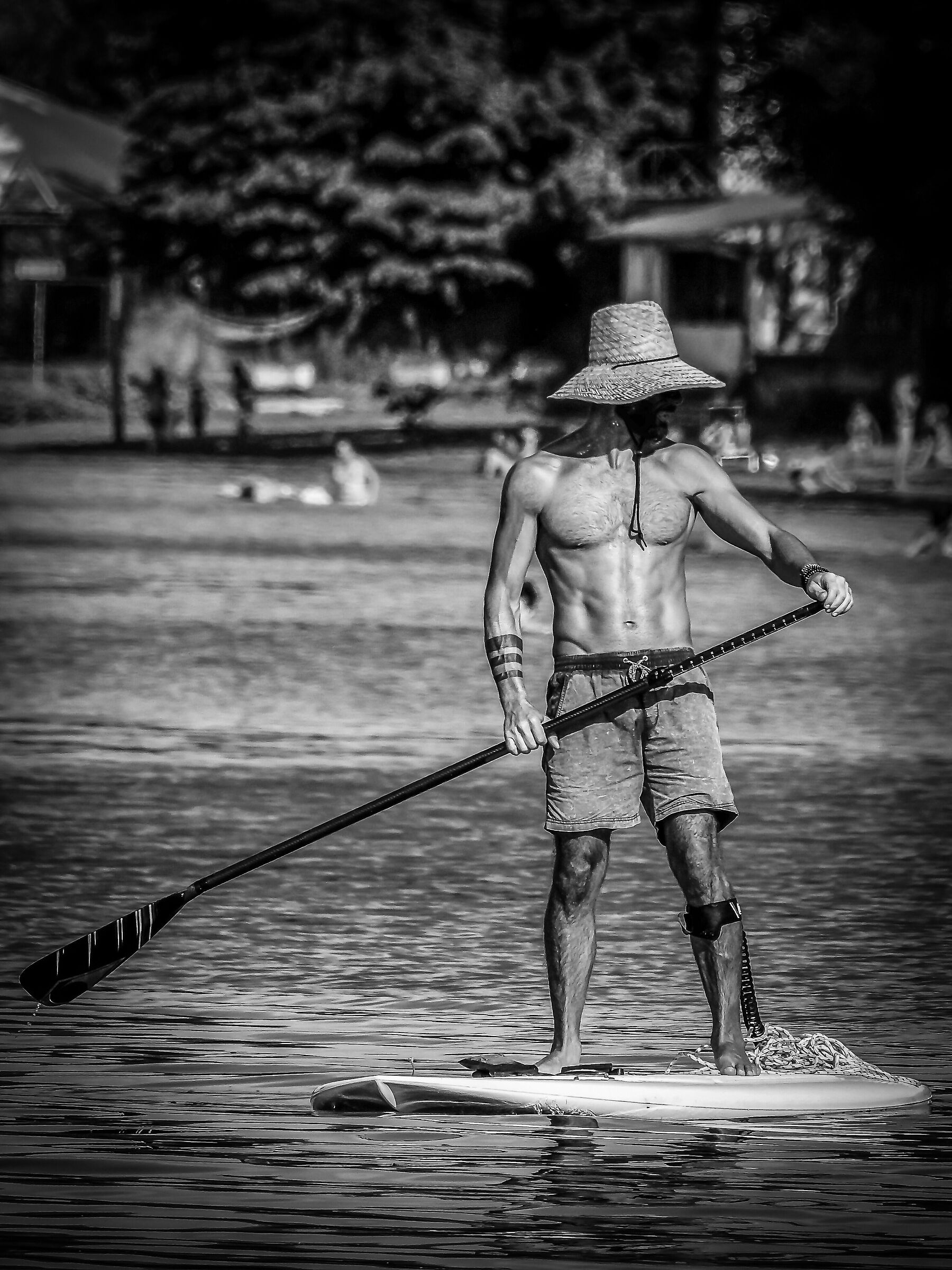 Man in paddle sup...