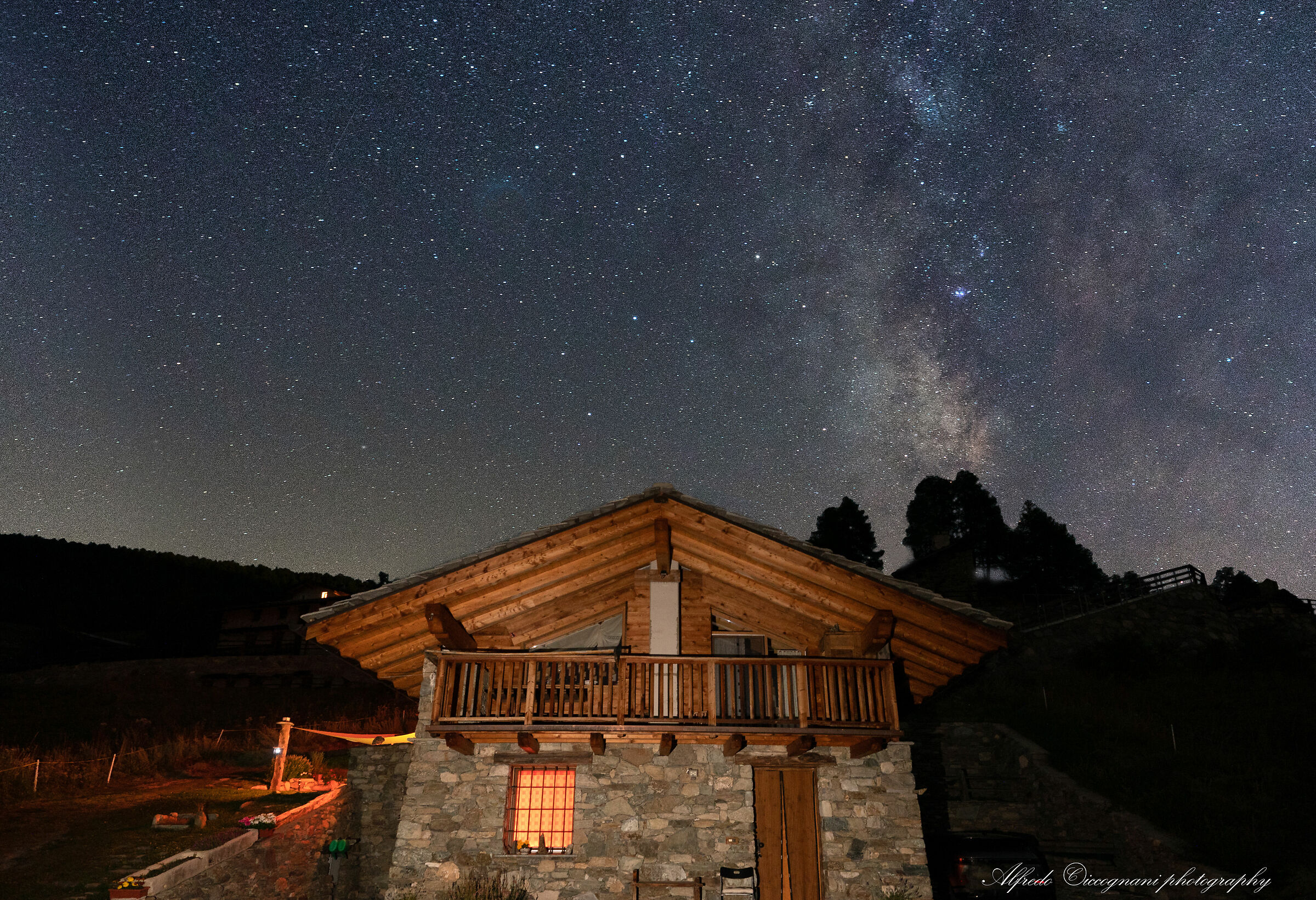 The cabin under the stars...