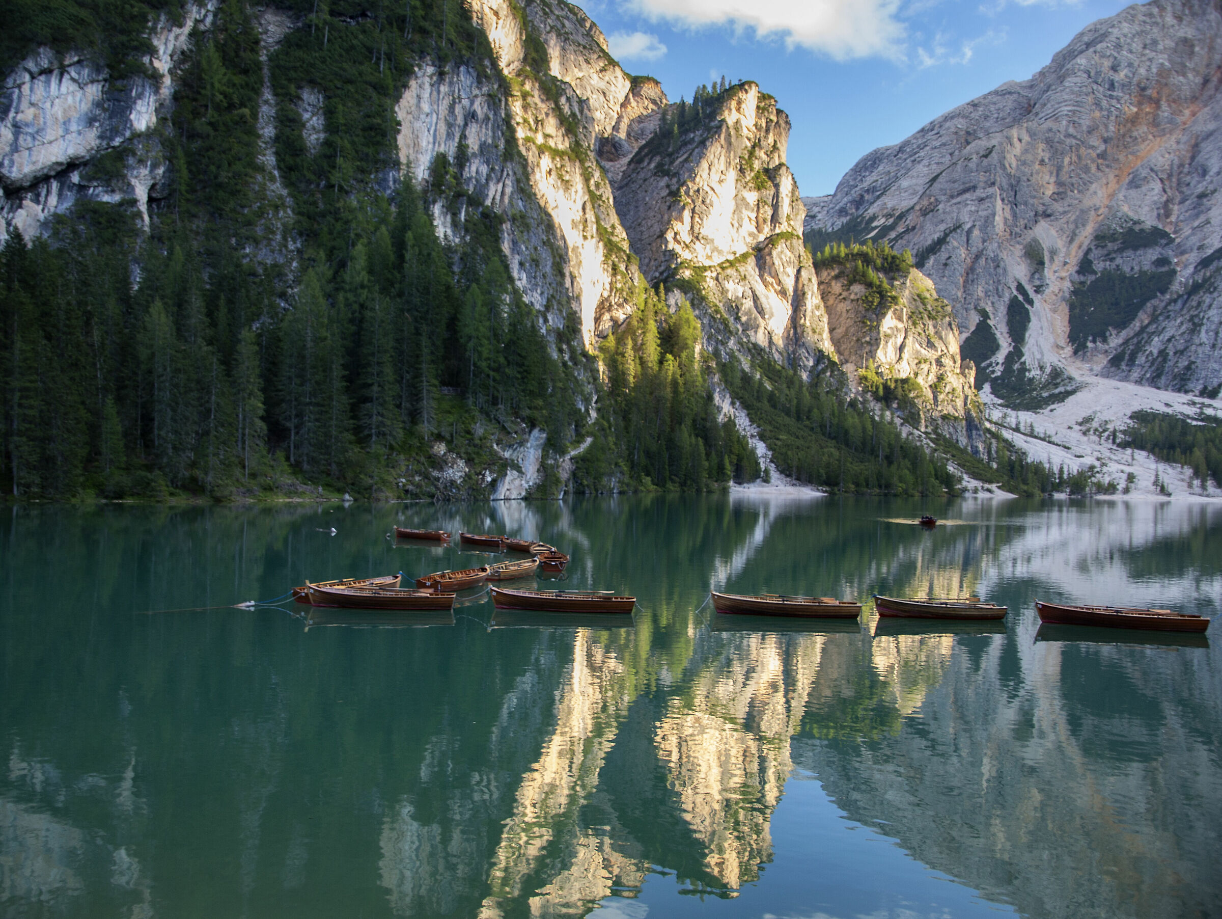 end of day at the braies lake...