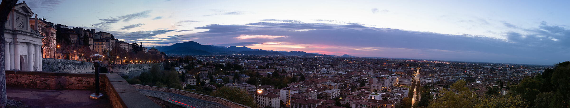panorama of bergamo at dawn...
