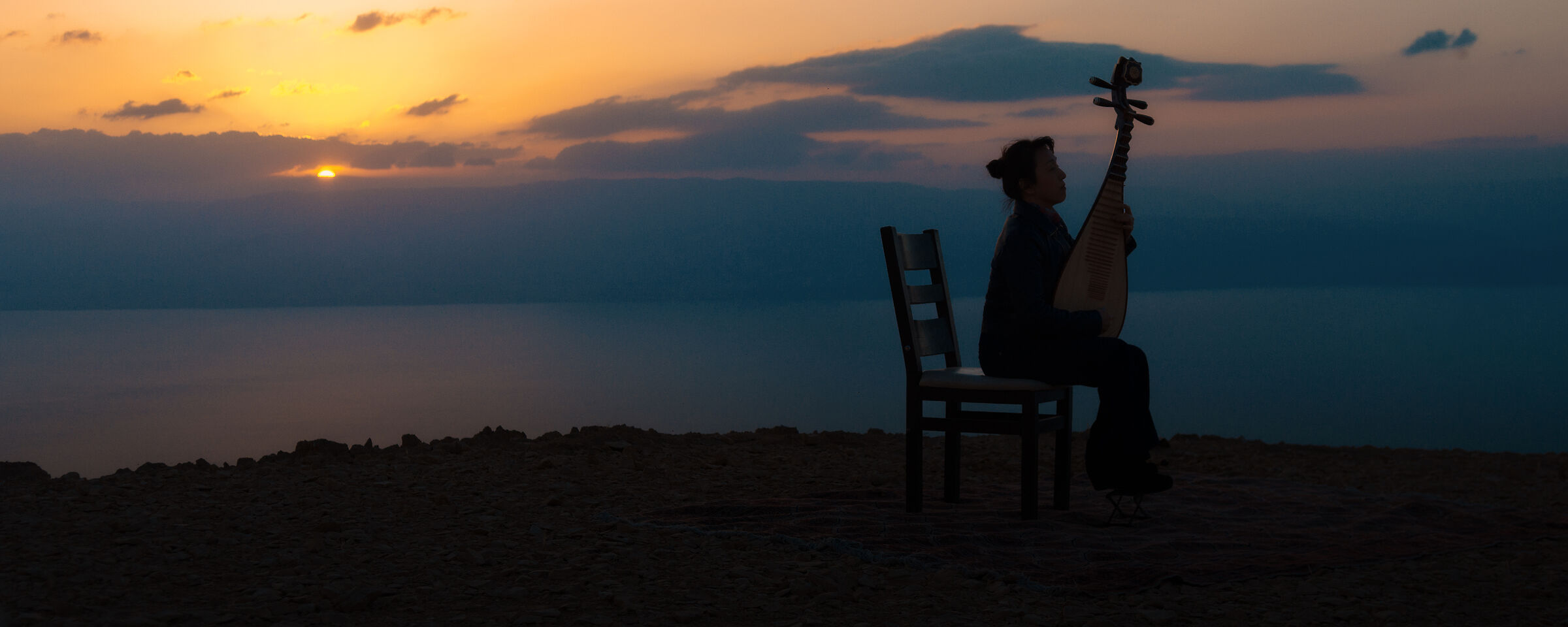 A oud, the dawn and the Dead Sea...