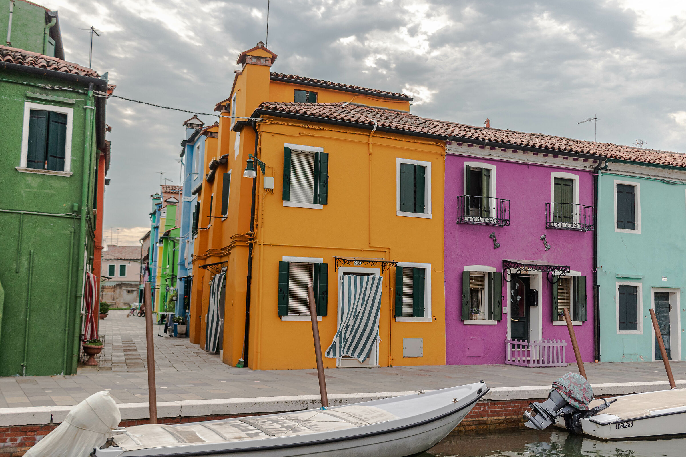 colorful houses burano island venice 23/08/2019...