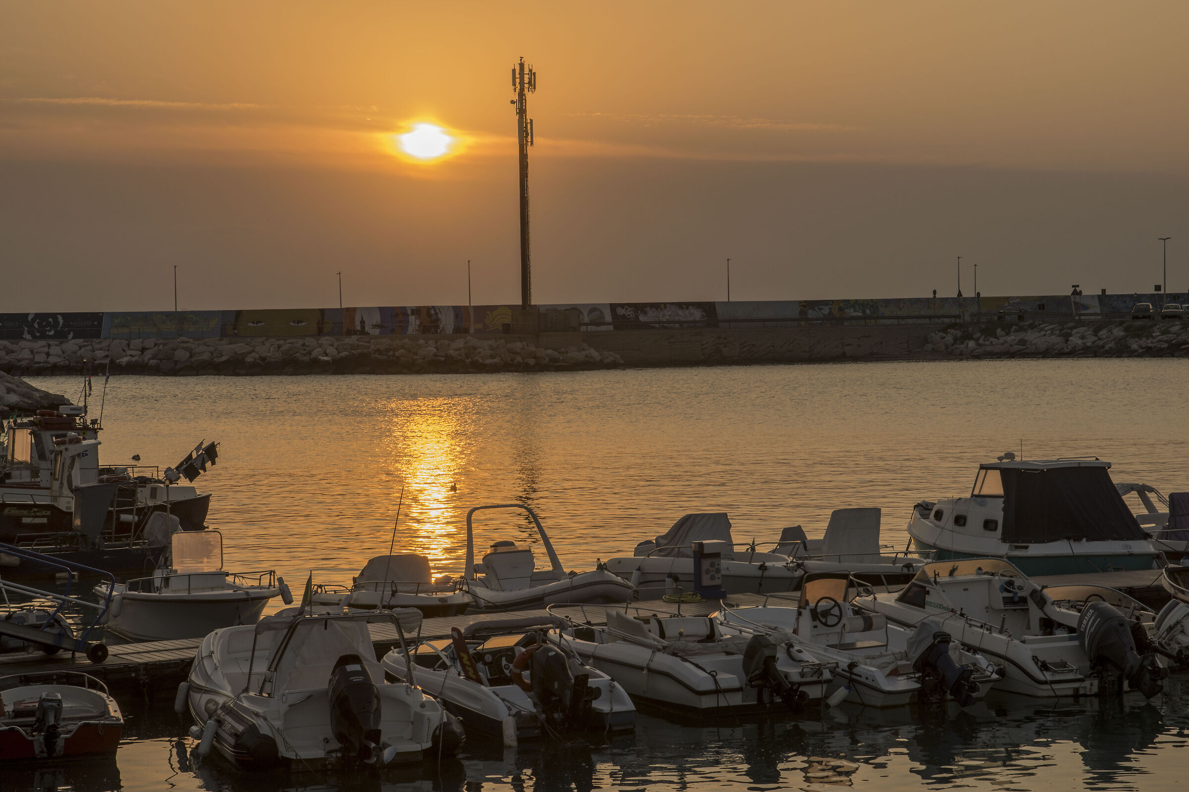 Sunrise over the Marina of Civitanova Marche...