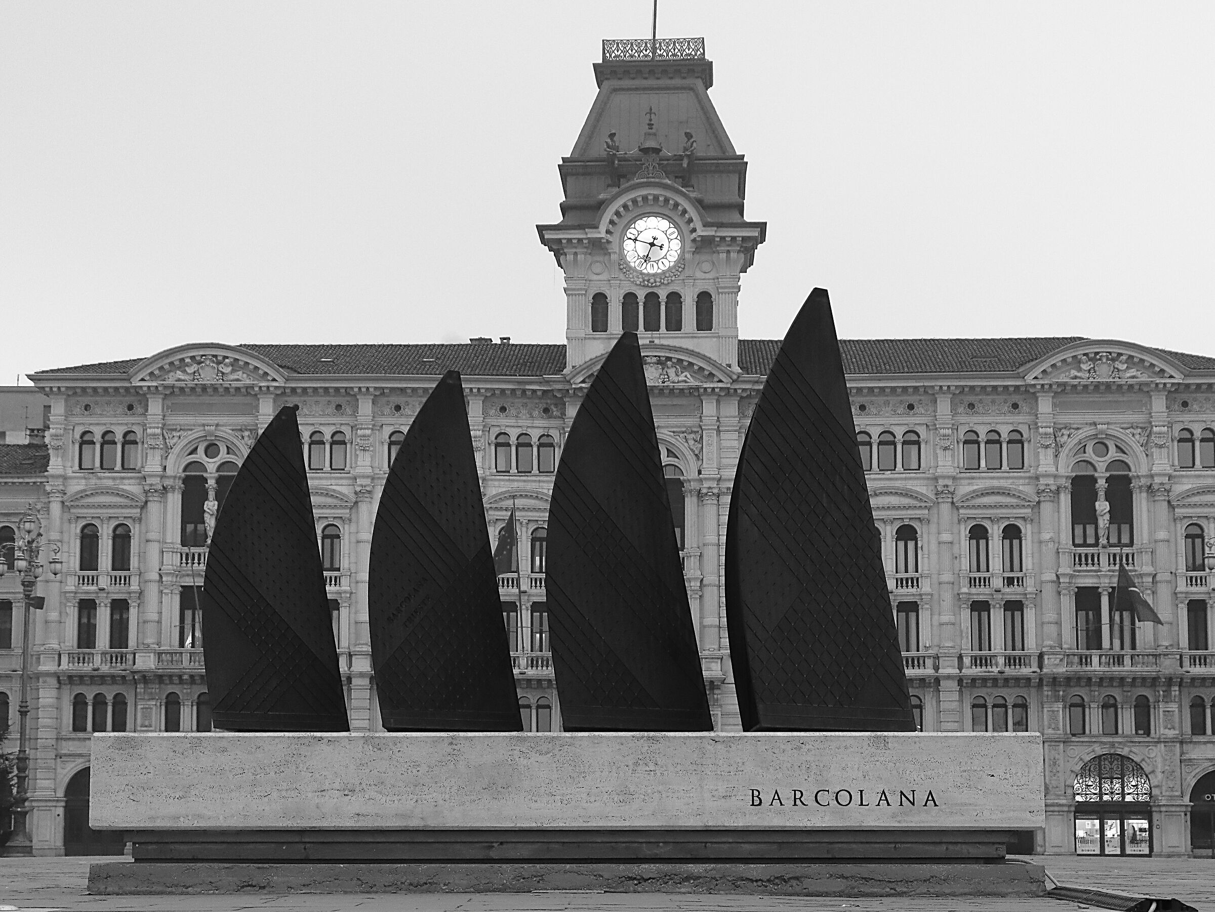 monument to the Barcolana in Piazza Unità...