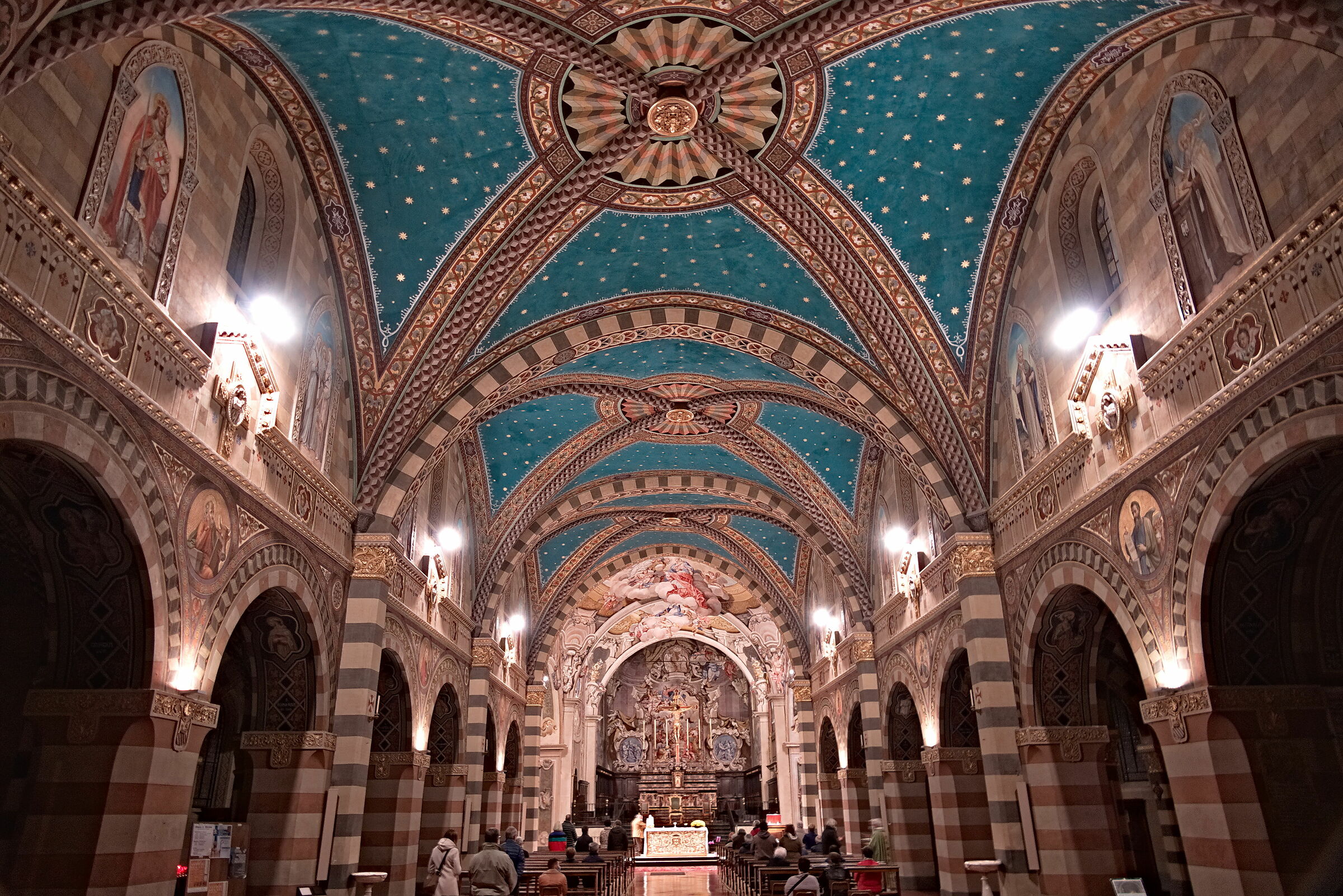 The interior of Bobbio Cathedral...