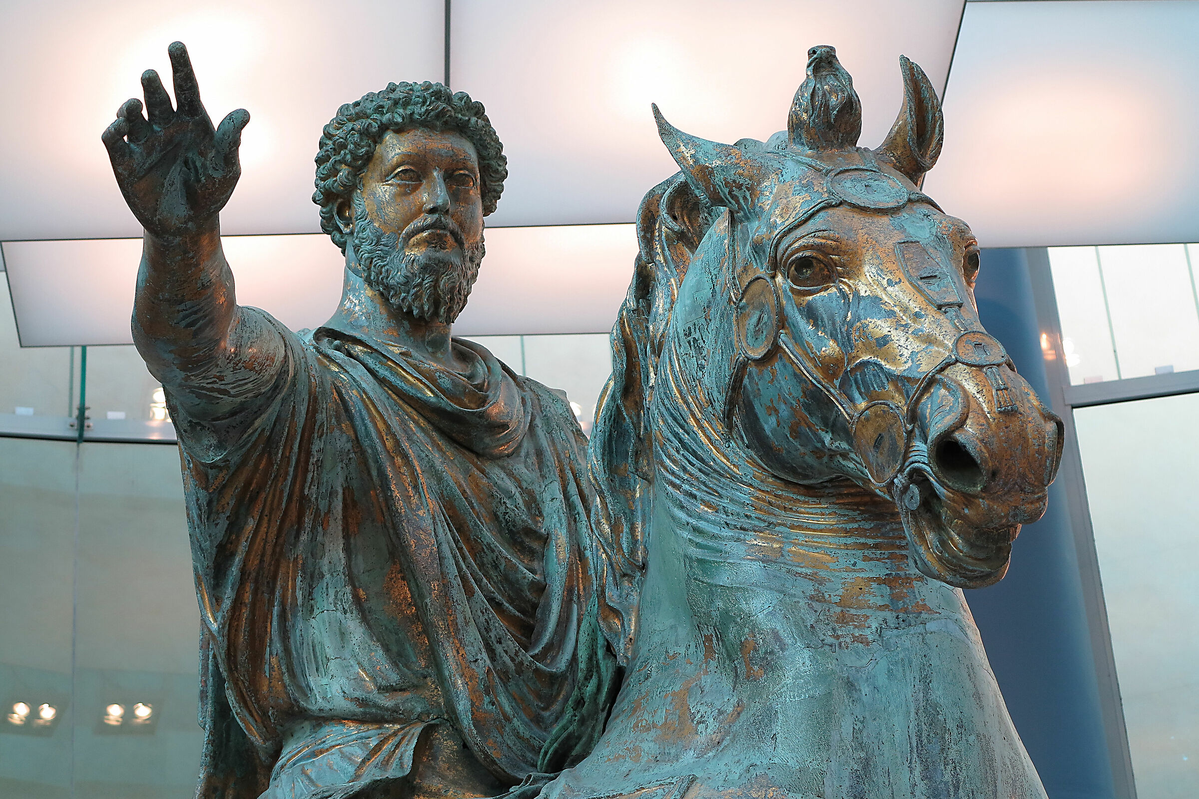 Part. statua equestre di Marco Aurelio...