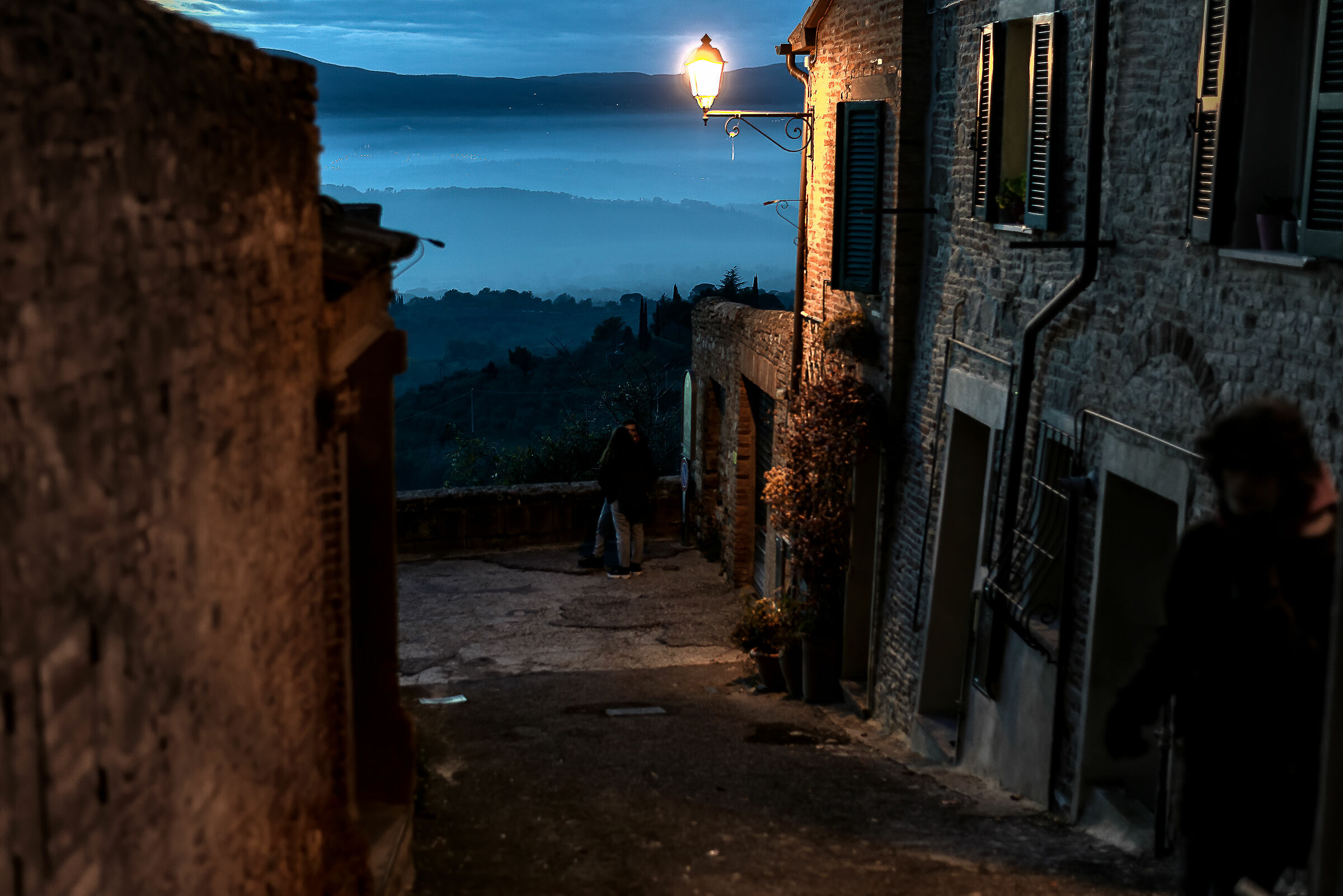 city of the parish church(pg) on ... tuscany in blue hour...