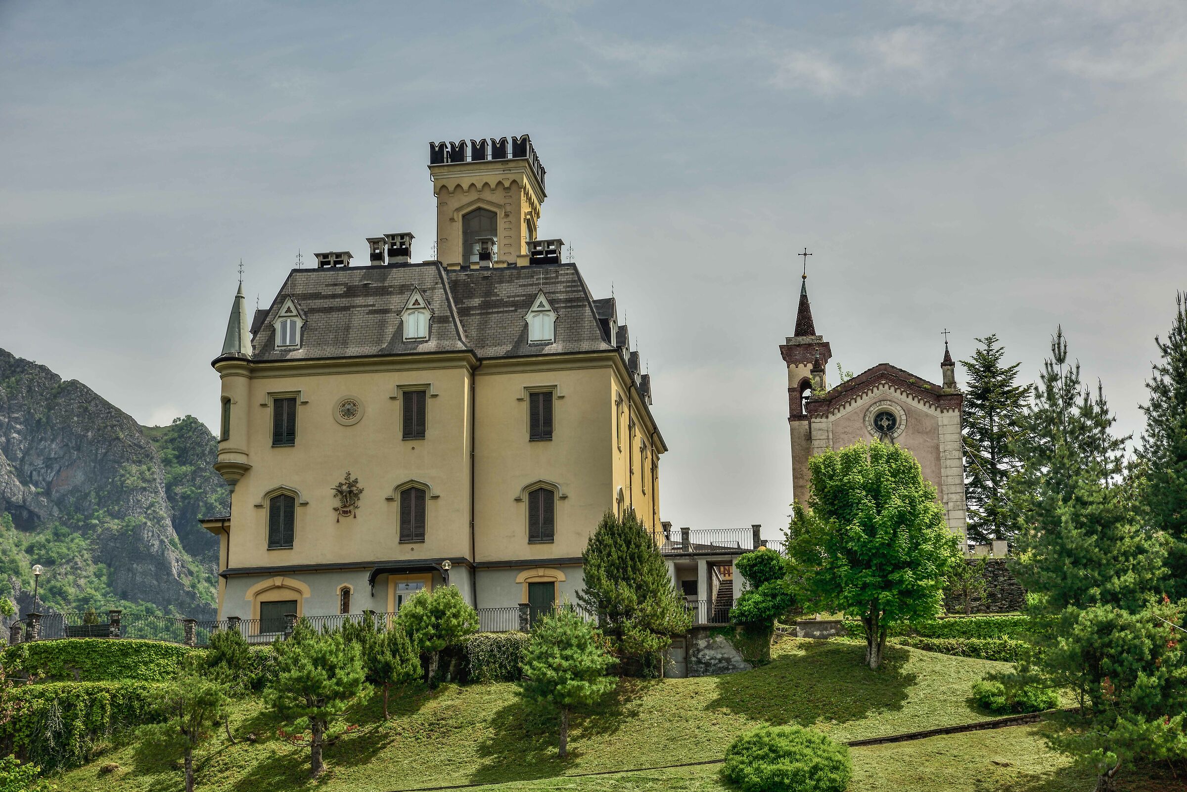 Cervatto - castle of Montaldo and small church of San Giov...