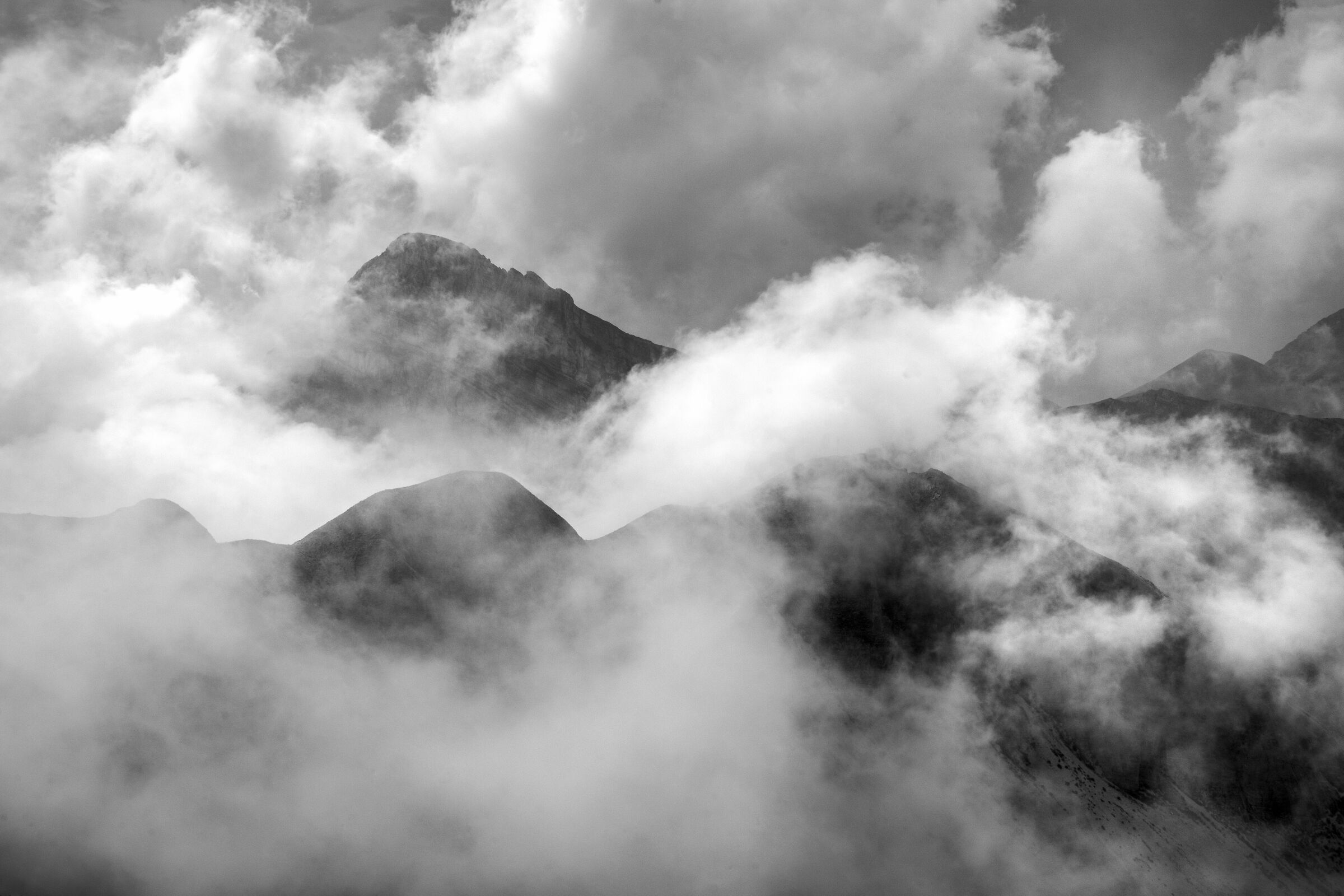 In the clouds on the Gran Sasso complex...