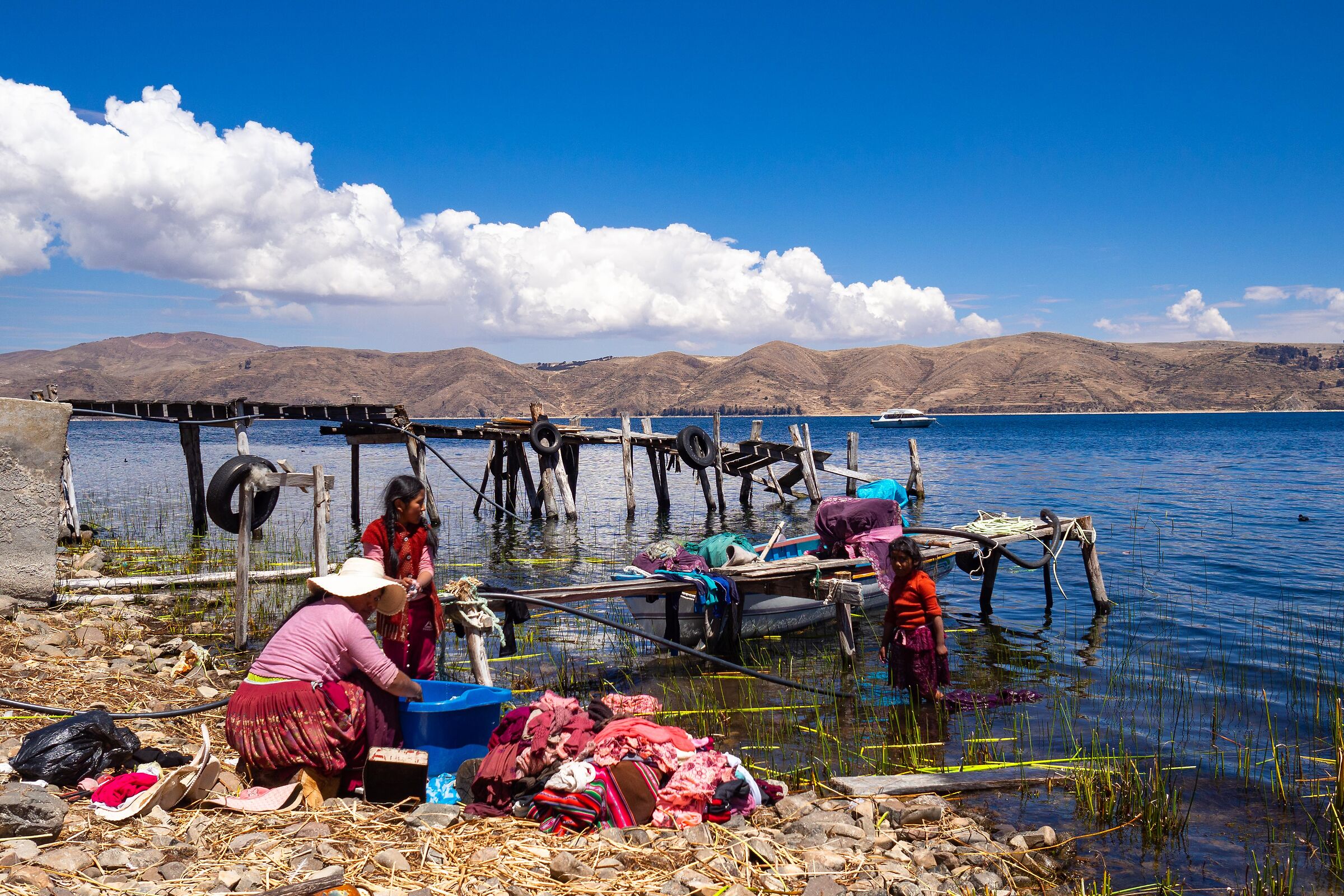 Family on Isla de la Luna - Lake Titicaca...
