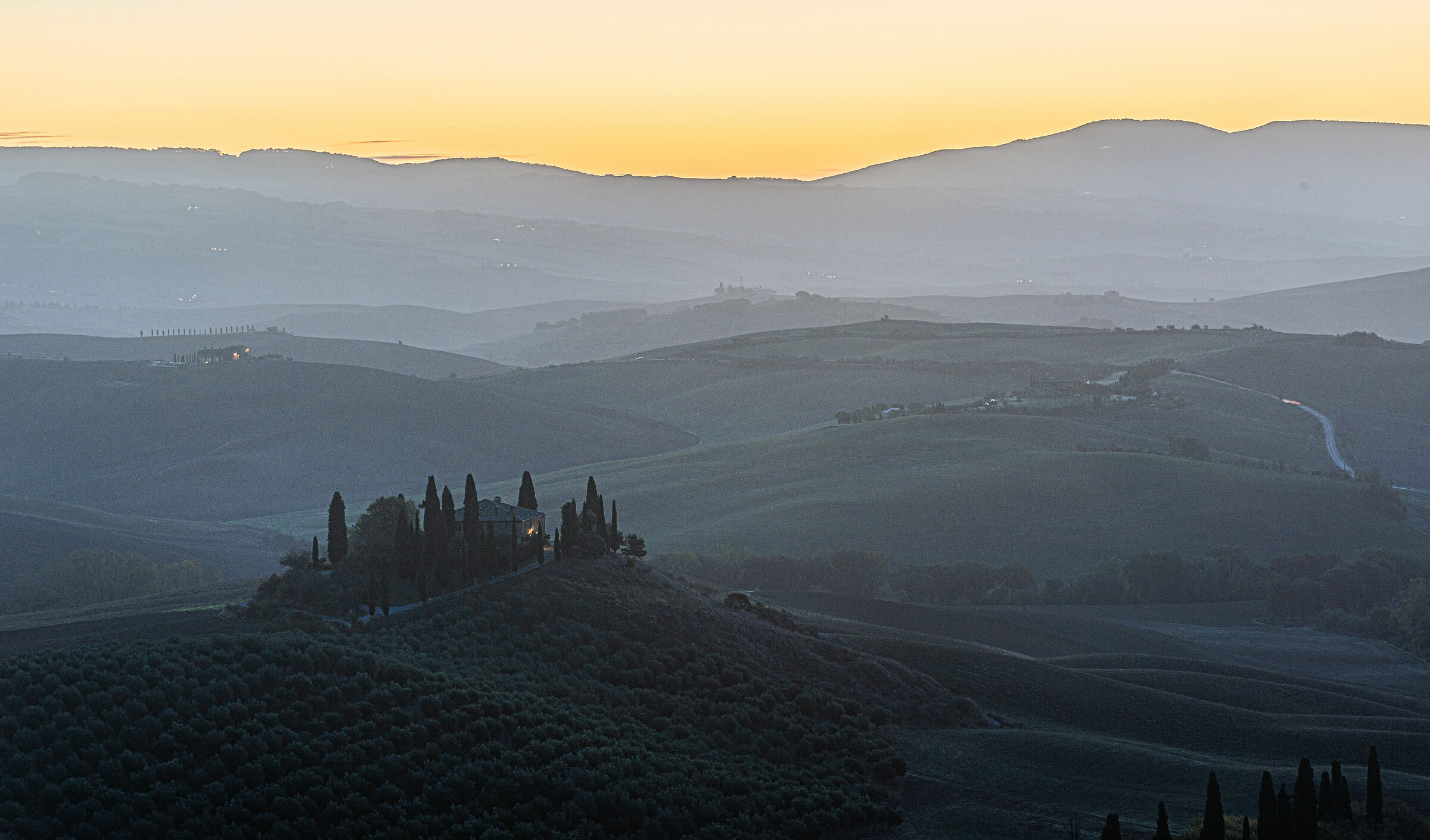 Sunrise in Val d'Orcia ...