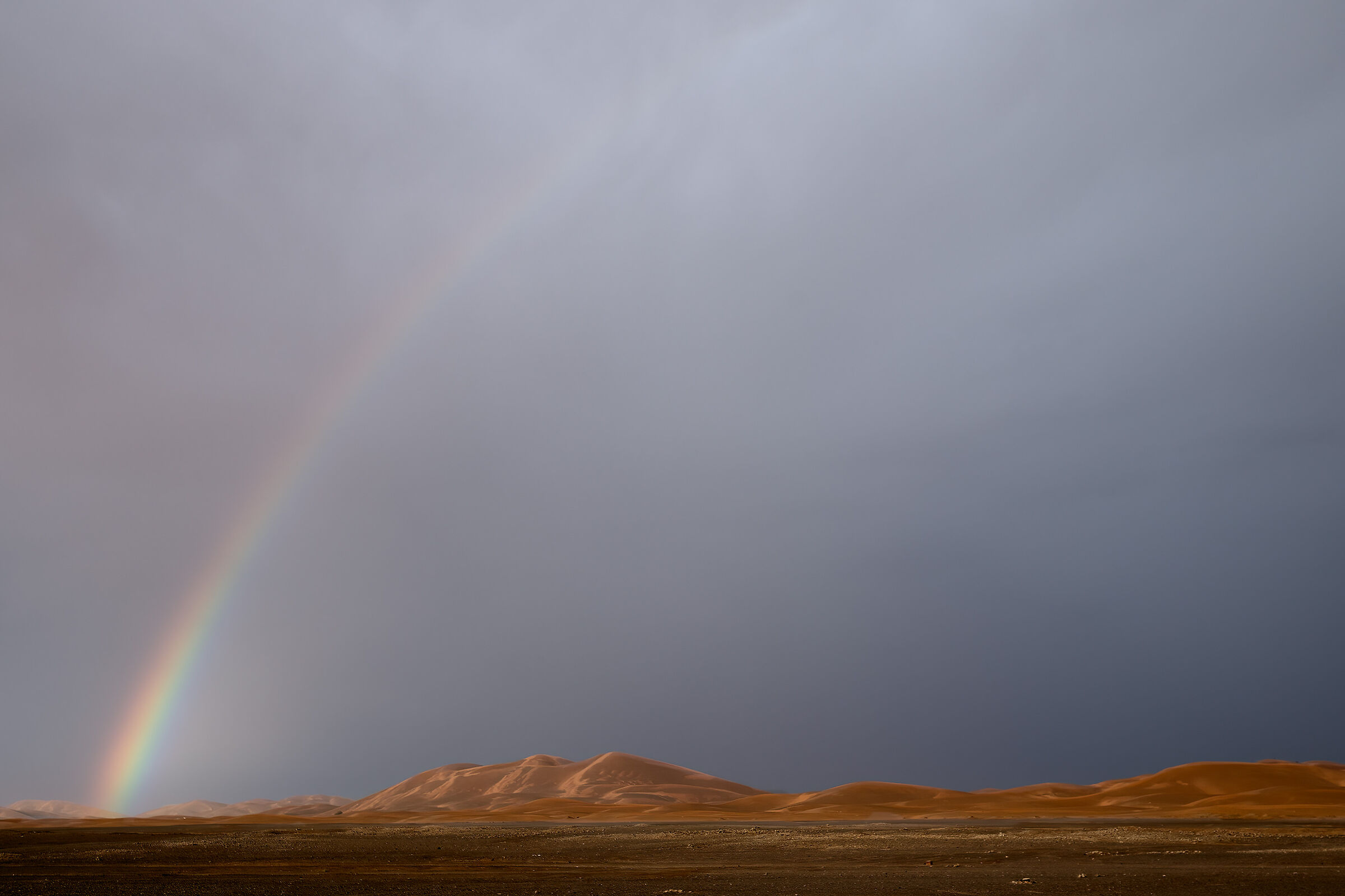 Arcobaleno nel deserto dell'Erg Chebbi (Marocco)...