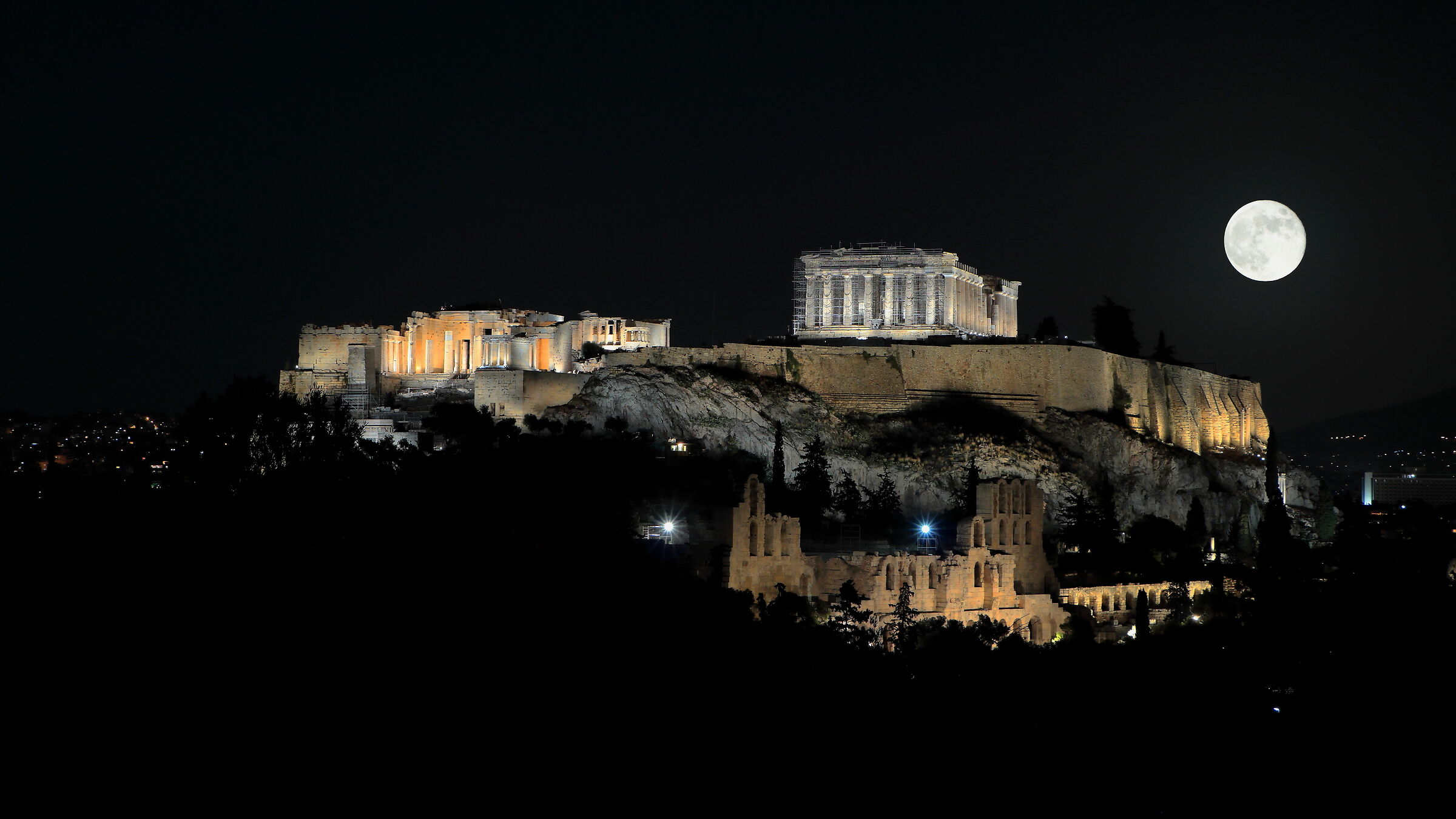 The Acropolis in the moonlight...