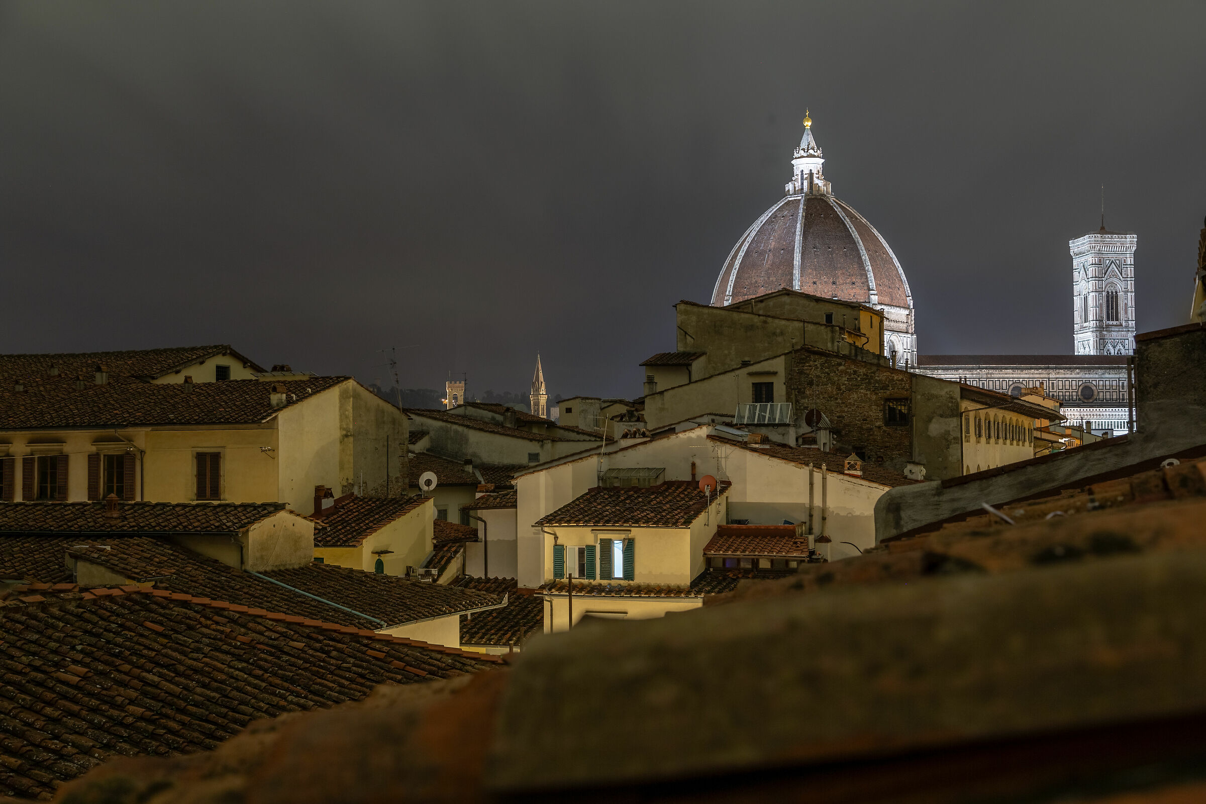 Florence by night seen from the rooftops...