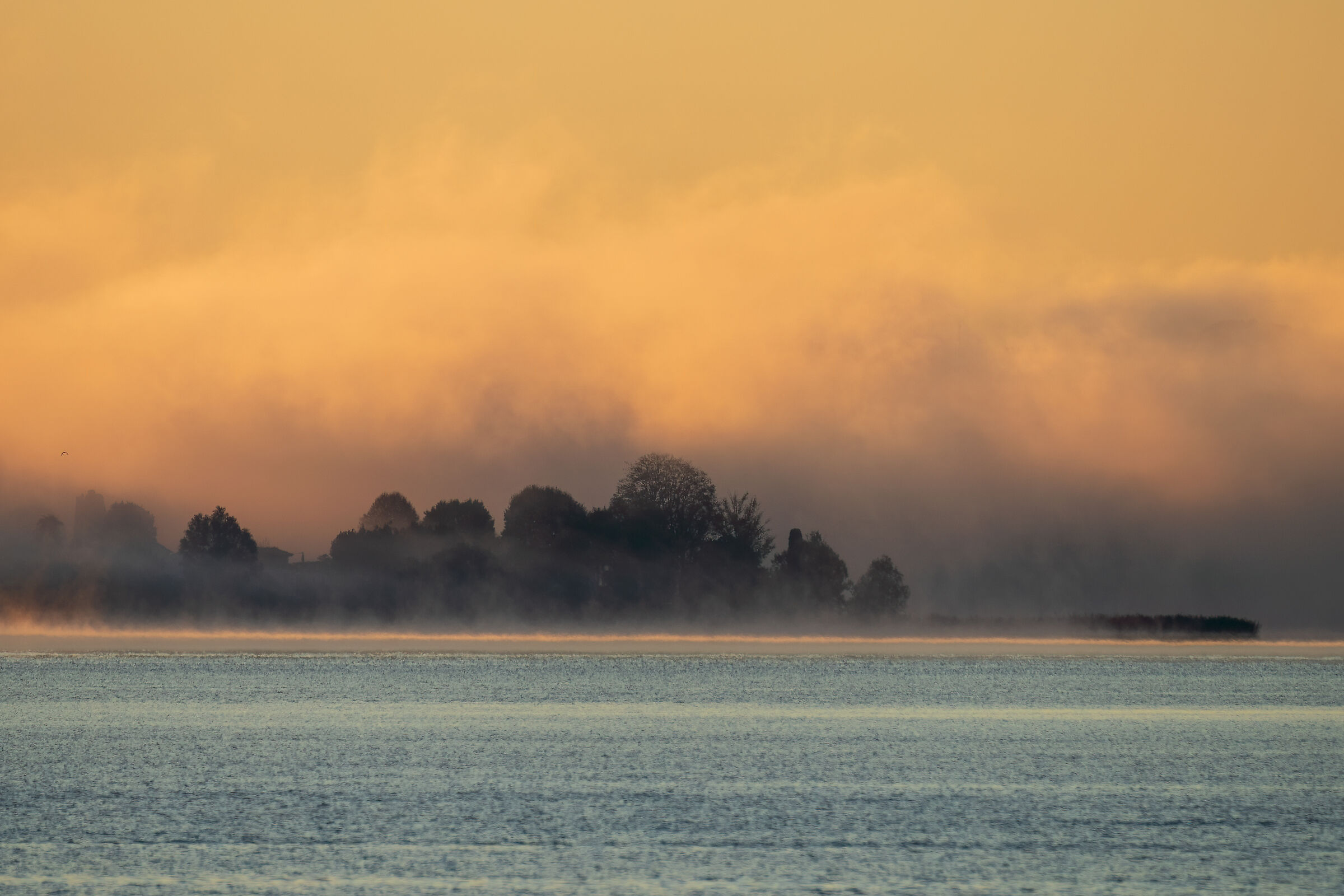 The morning mists of Lake Maggiore...