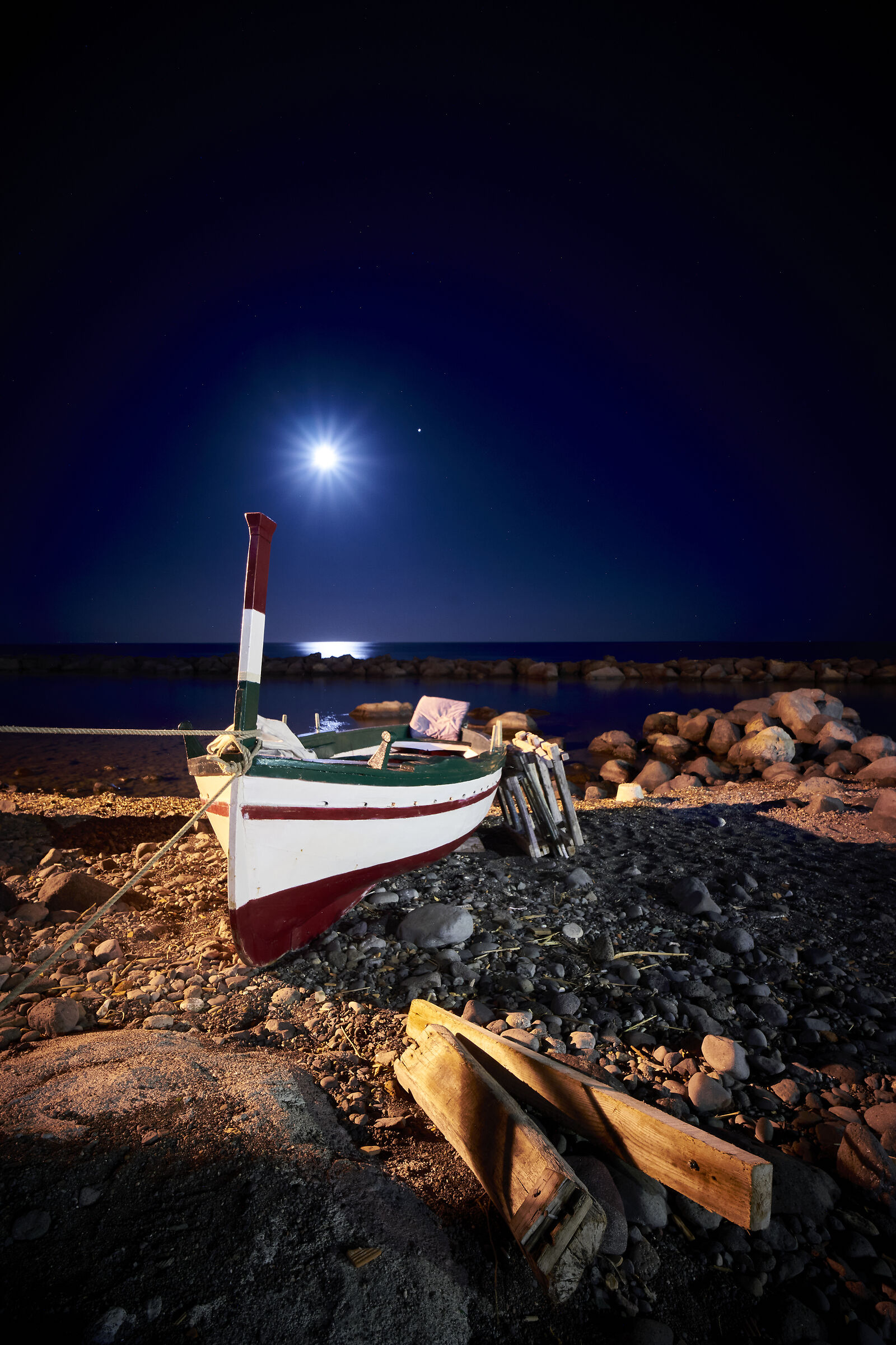 Boat in the moonlight...