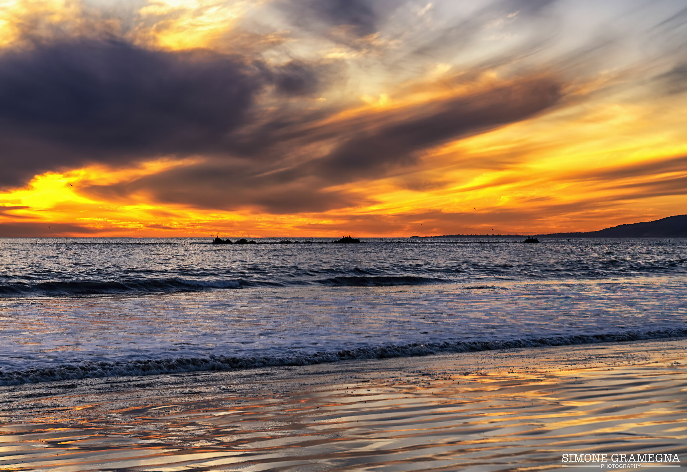 Santa Monica Beach at sunset...
