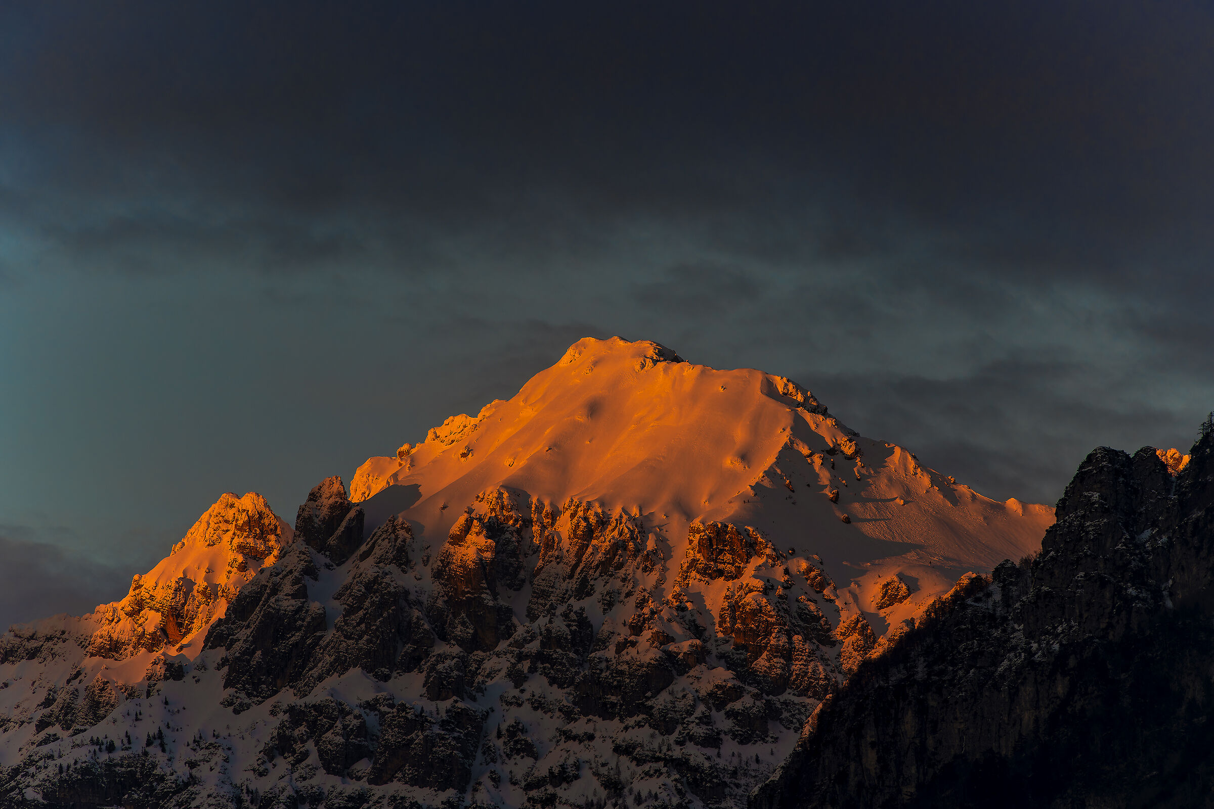 Sunset on Mount Cjavalz Carnic Alps...