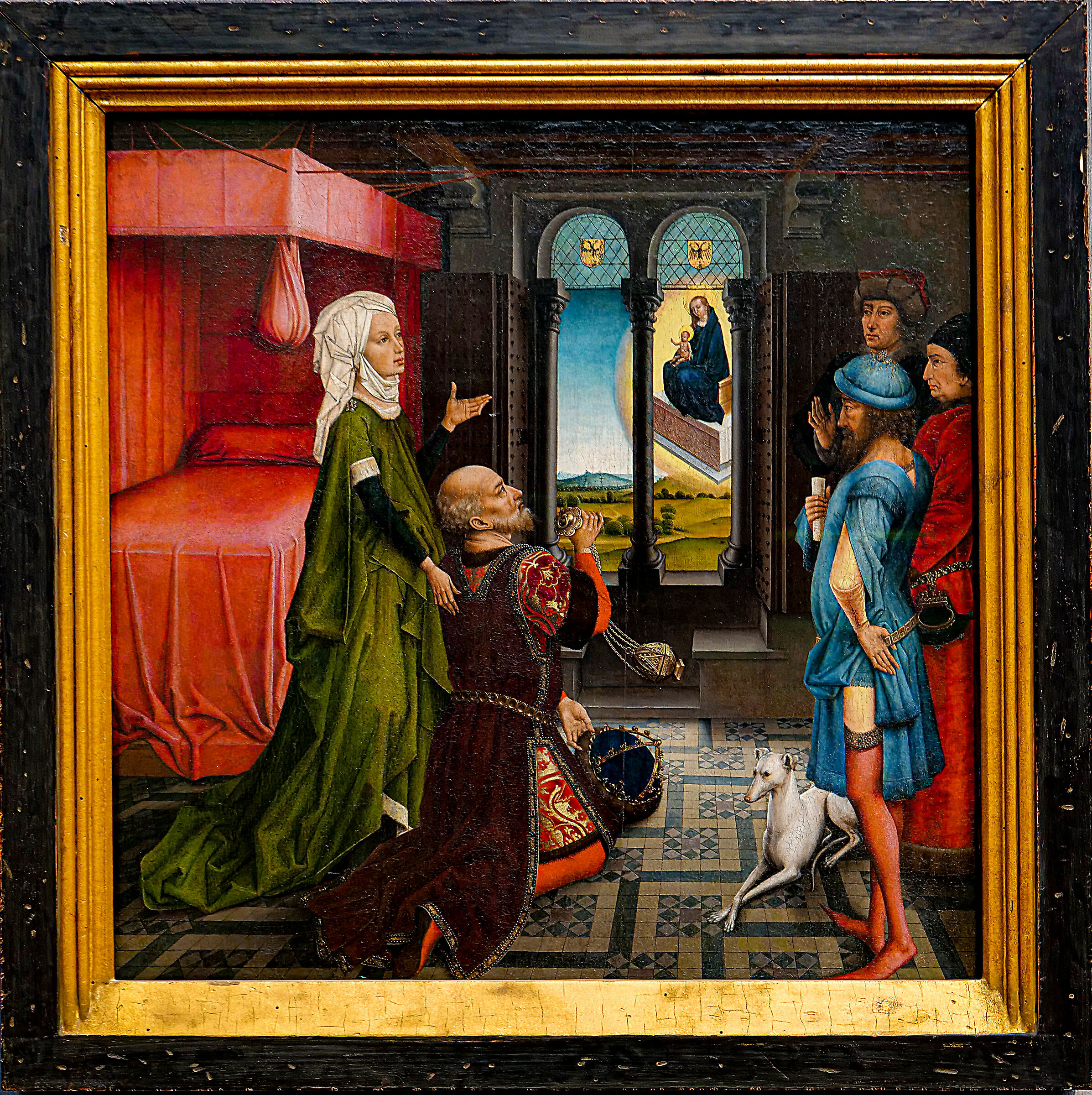 Rogier van der weyden (bottega), Augusto e la sibilla...