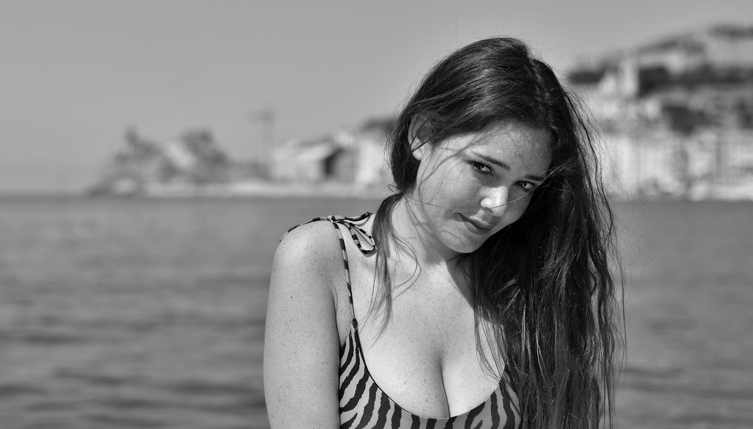 A day at the beach in black and white......