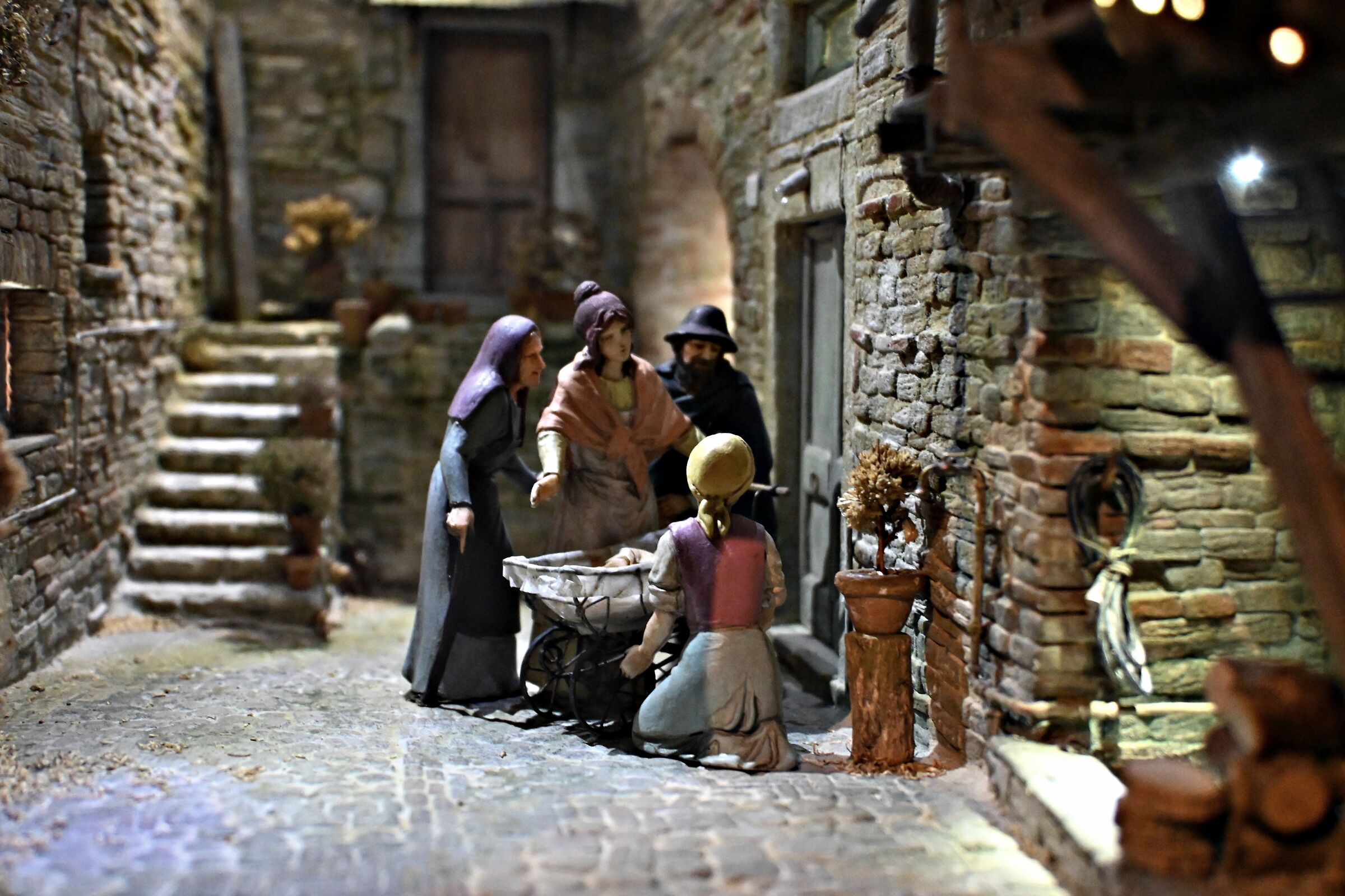 Christmas 2023 in Brescia. Nativity scene in Duomo Vecchio II...