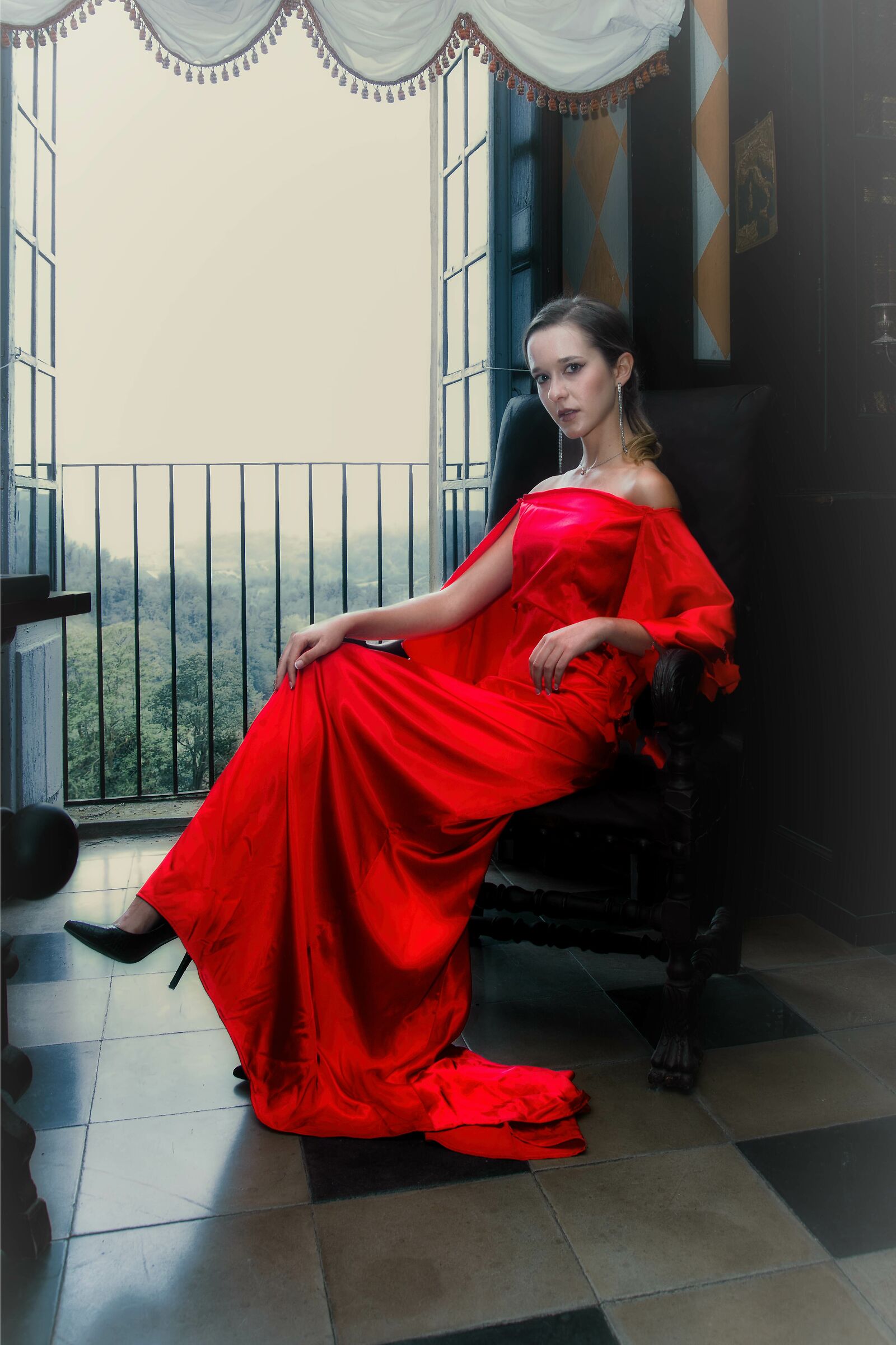 the woman in red...