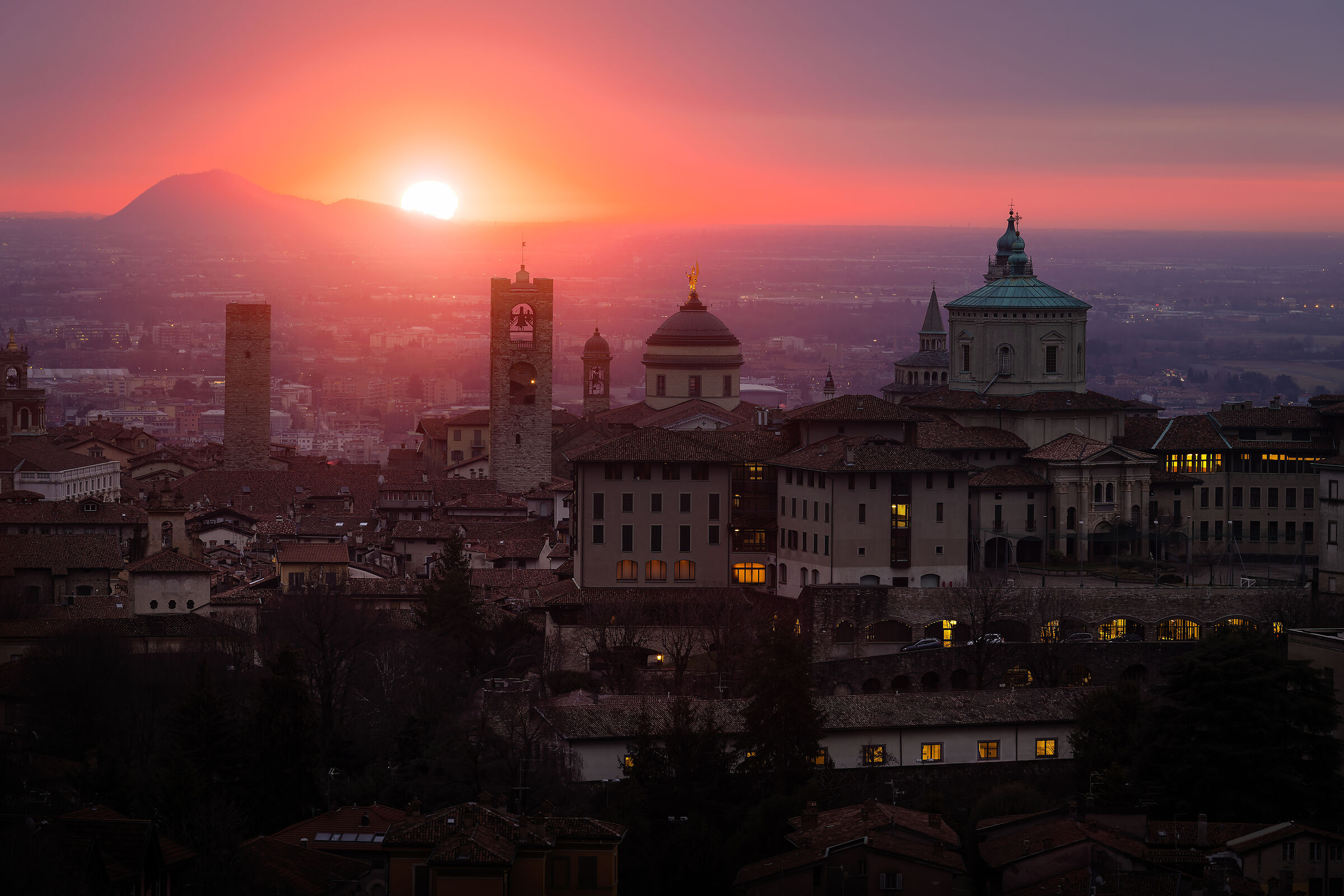 The dawn of upper Bergamo...