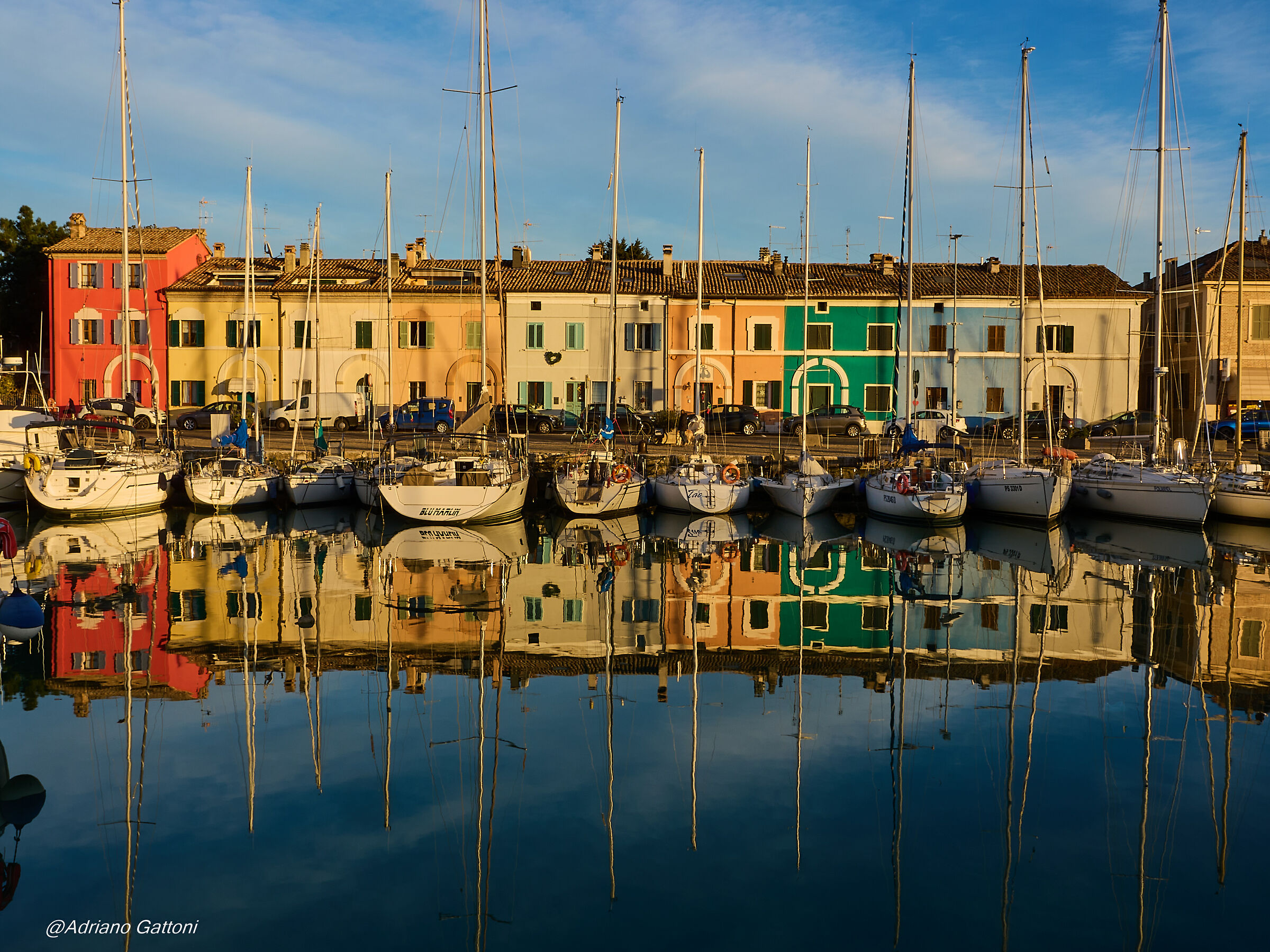 the colourful houses of the port of Pesaro...