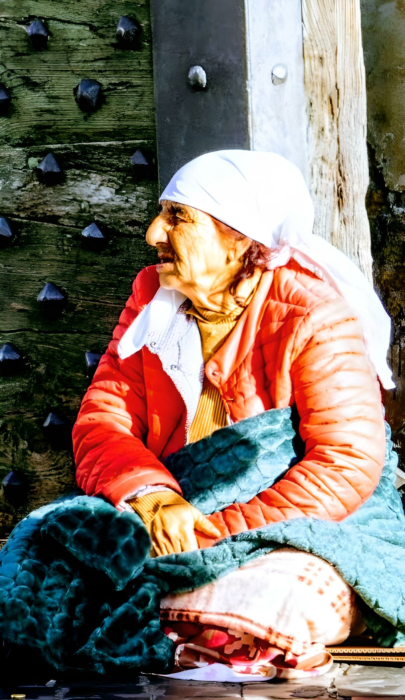 Elderly woman oil on canvas...