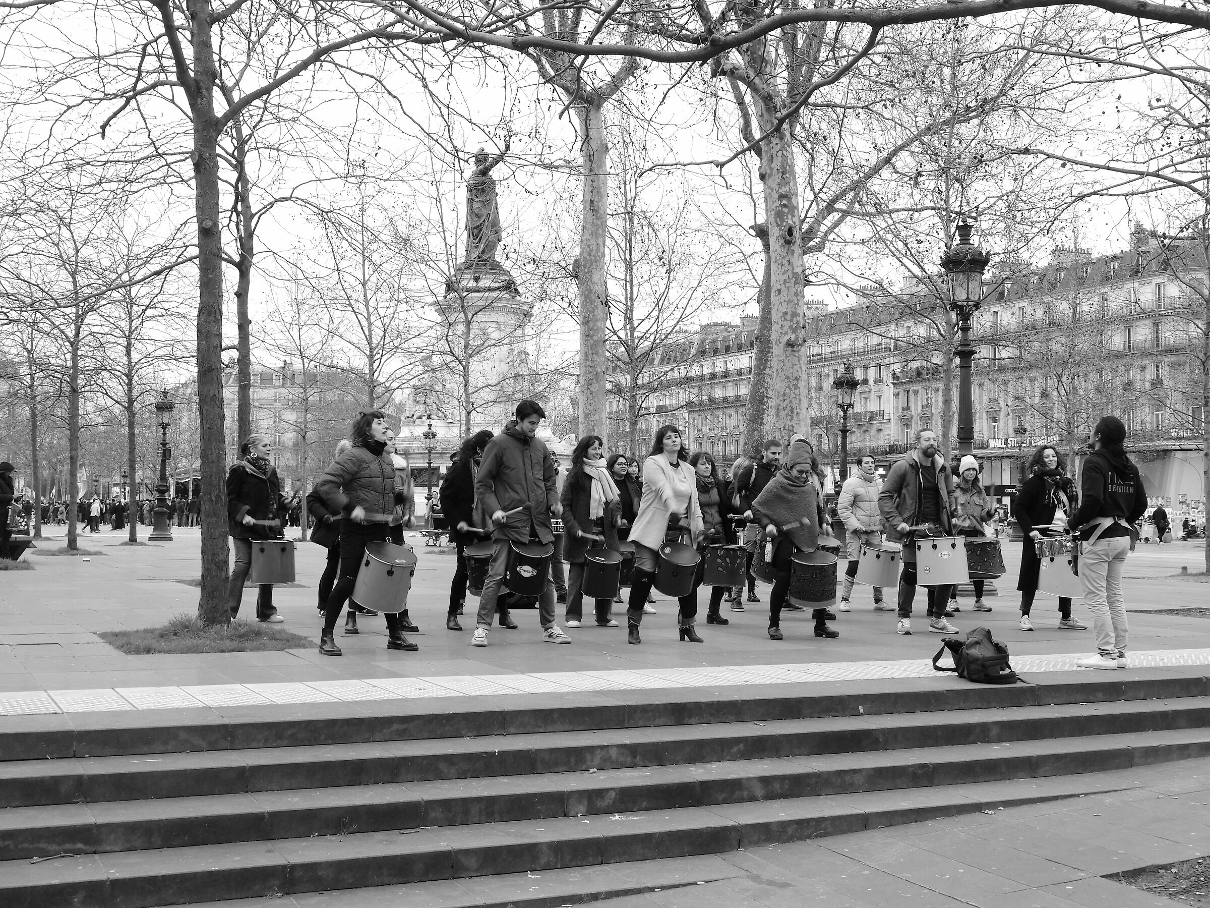 Joy at the Place de la Republique...