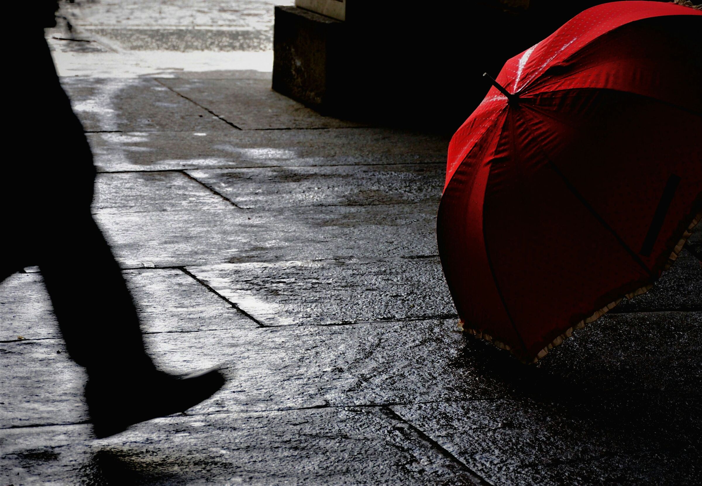 Red umbrella ...